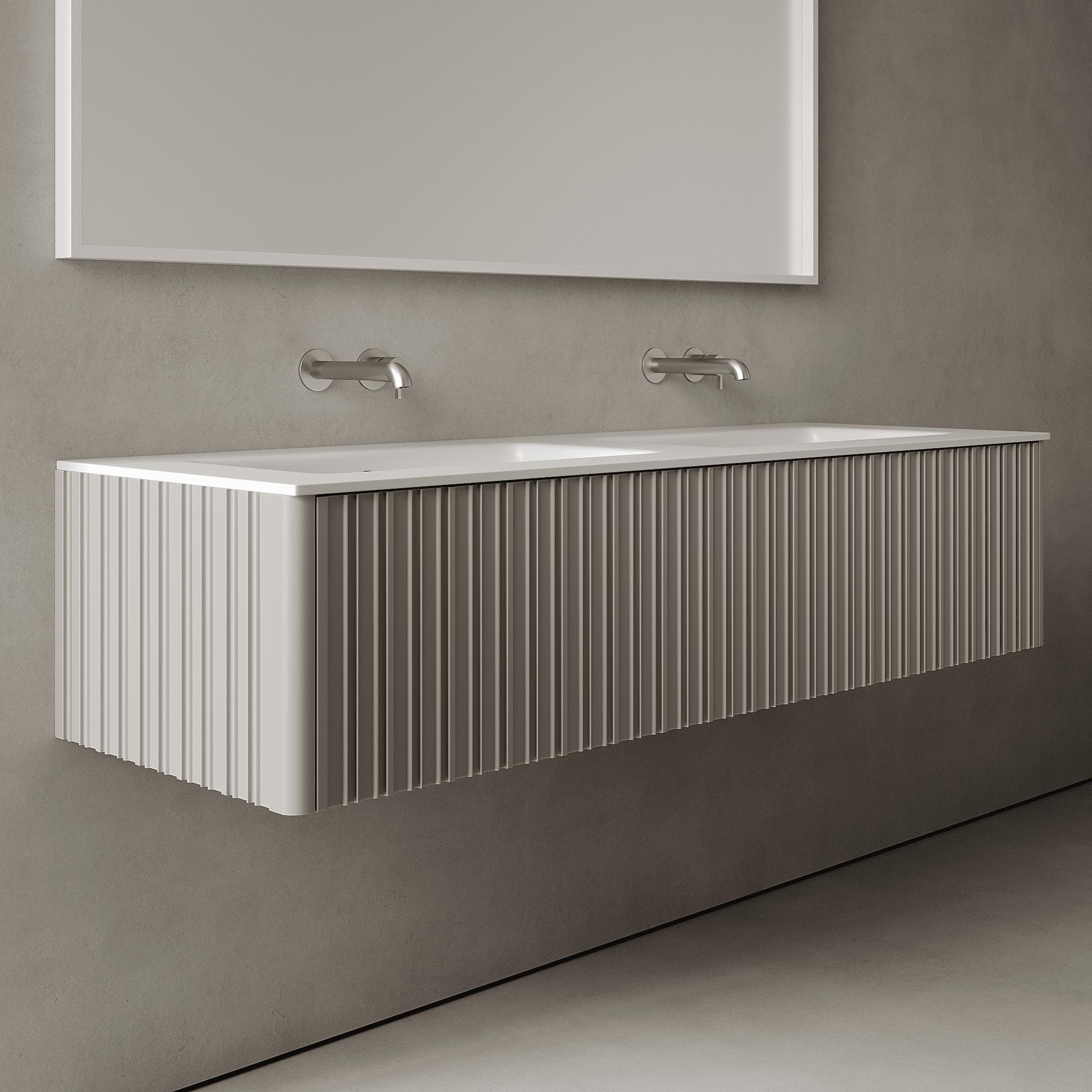 Esmont Stone Grey 1500mm Vanity Unit - Single Drawer with Double Basin
