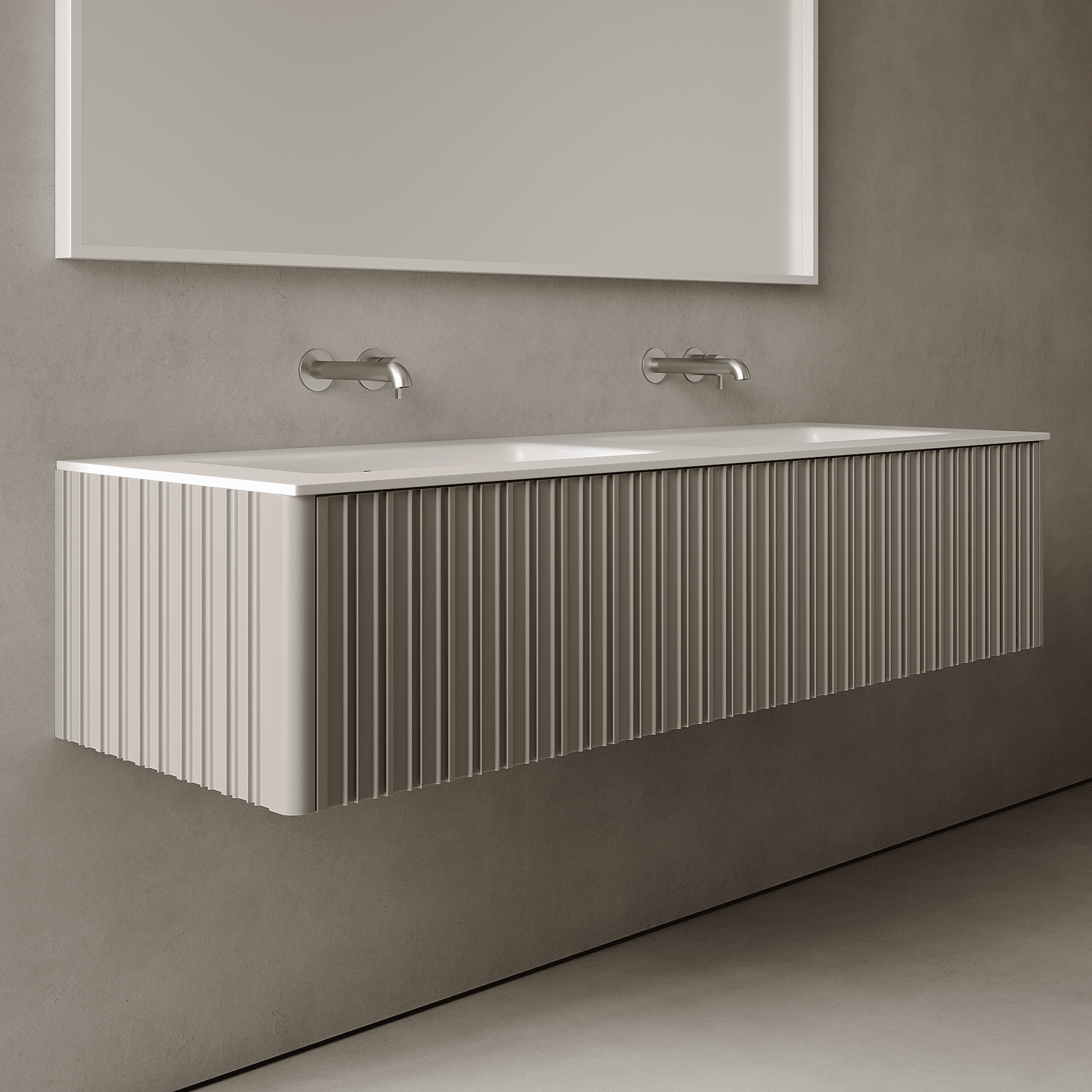 Esmont Taupe 1500mm Vanity Unit - Single Drawer with Double Basin