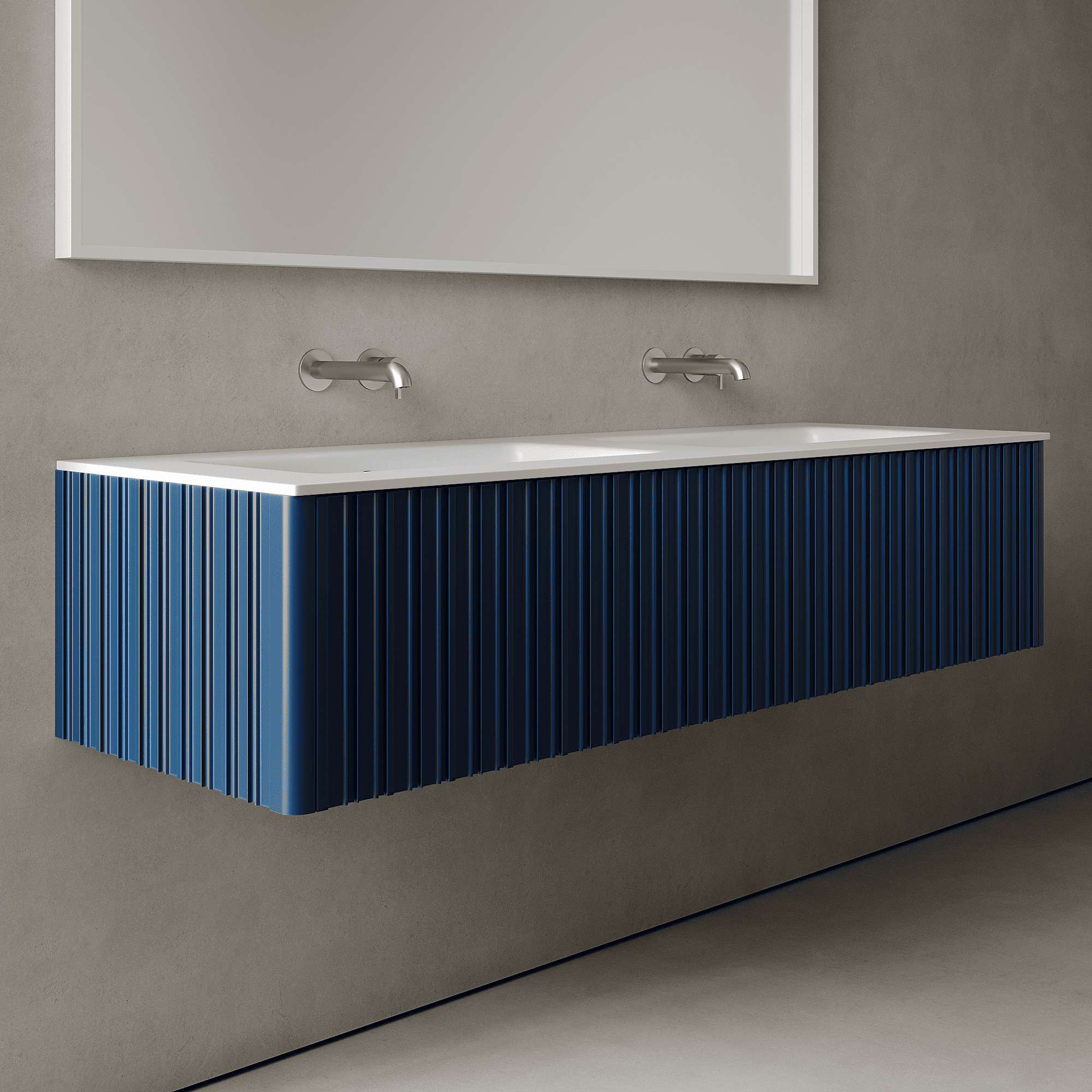 Esmont Ocean Blue 1500mm Vanity Unit - Single Drawer with Double Basin