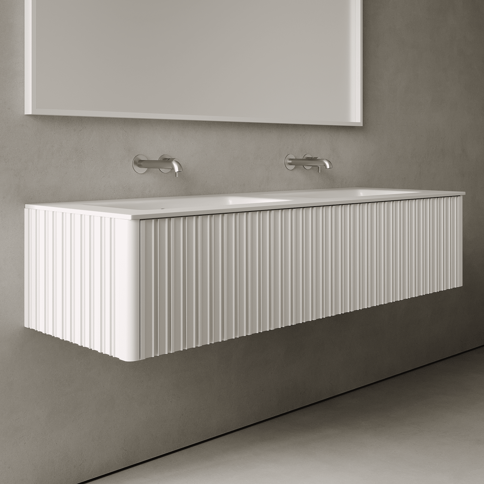 Esmont Snow White 1500mm Vanity Unit - Single Drawer with Double Basin