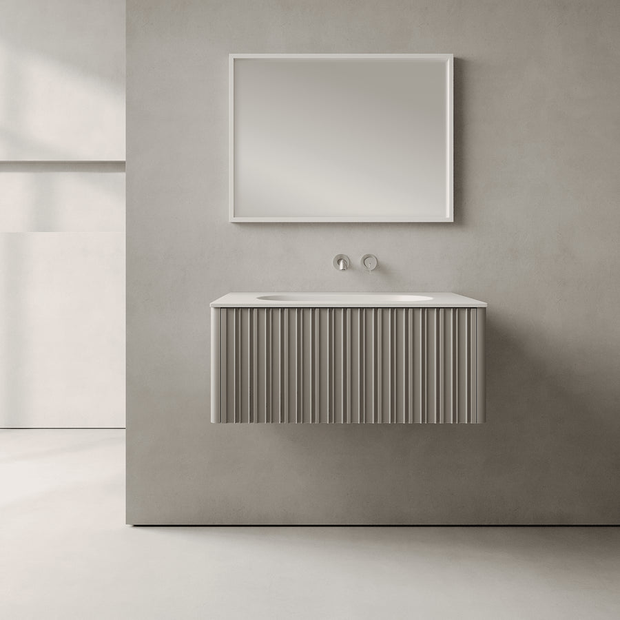 Esmont Stone Grey 800mm Vanity Unit - Single Drawer with Single Basin