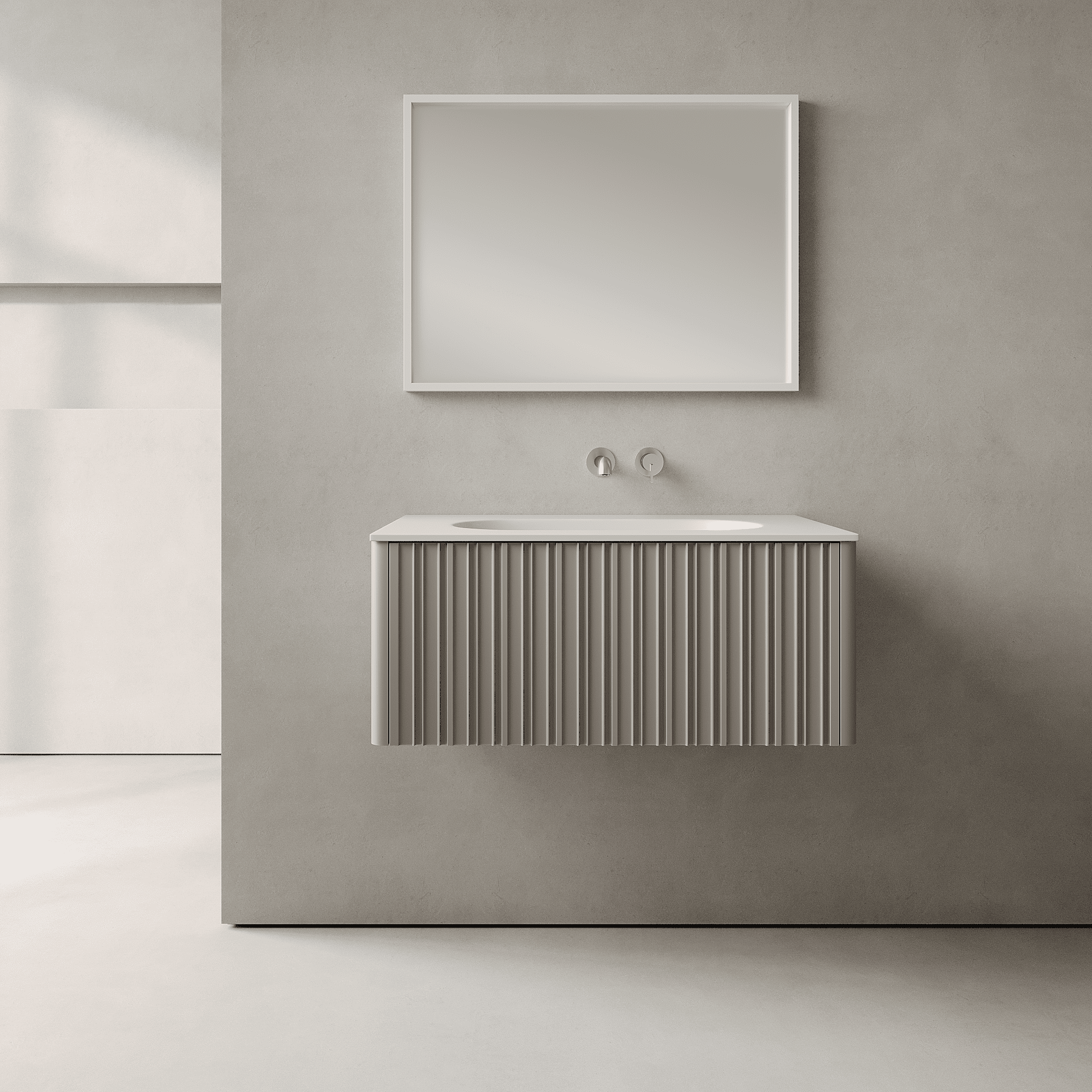 Esmont Stone Grey 800mm Vanity Unit - Single Drawer with Single Basin