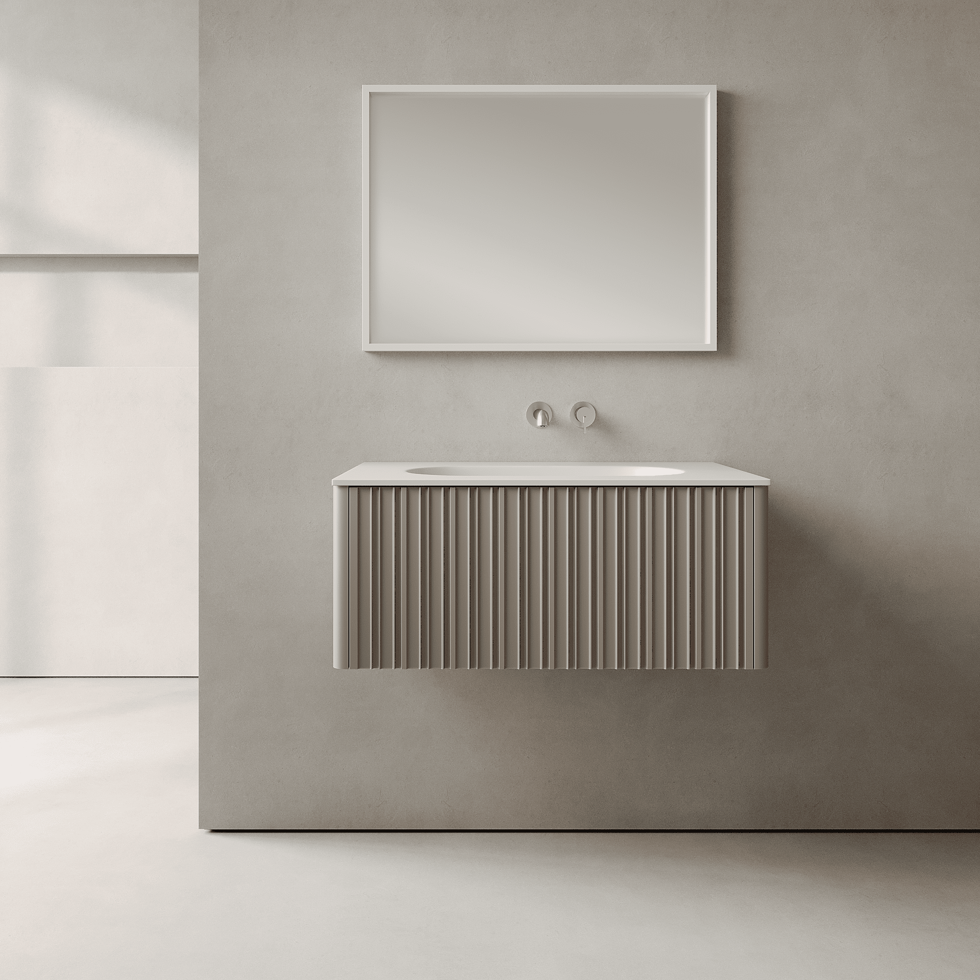 Esmont Taupe 800mm Vanity Unit - Single Drawer with Single Basin