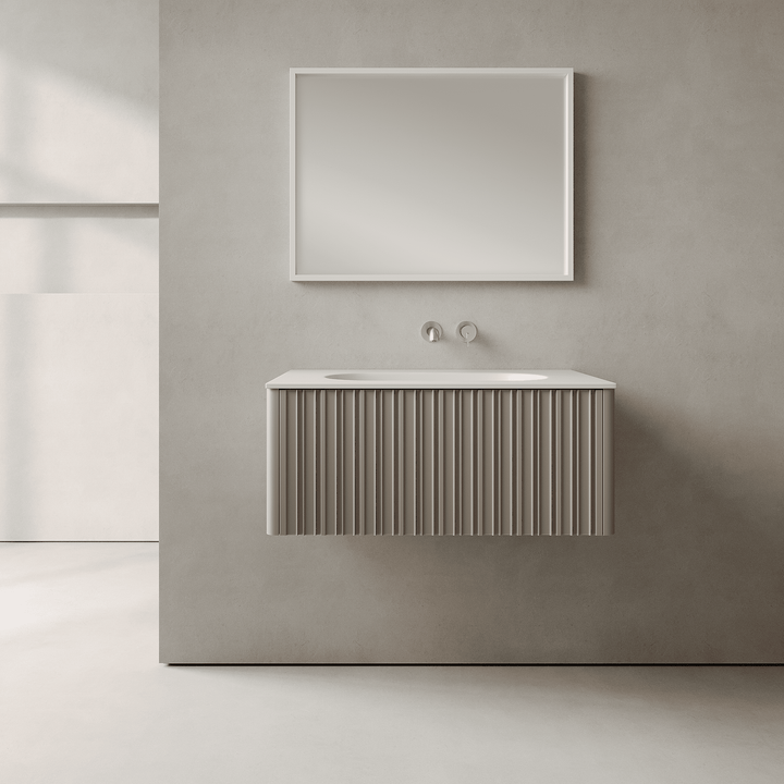 Esmont Taupe 800mm Vanity Unit - Single Drawer with Single Basin