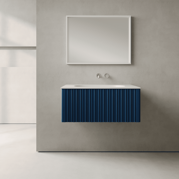 Esmont Ocean Blue 800mm Vanity Unit - Single Drawer with Single Basin