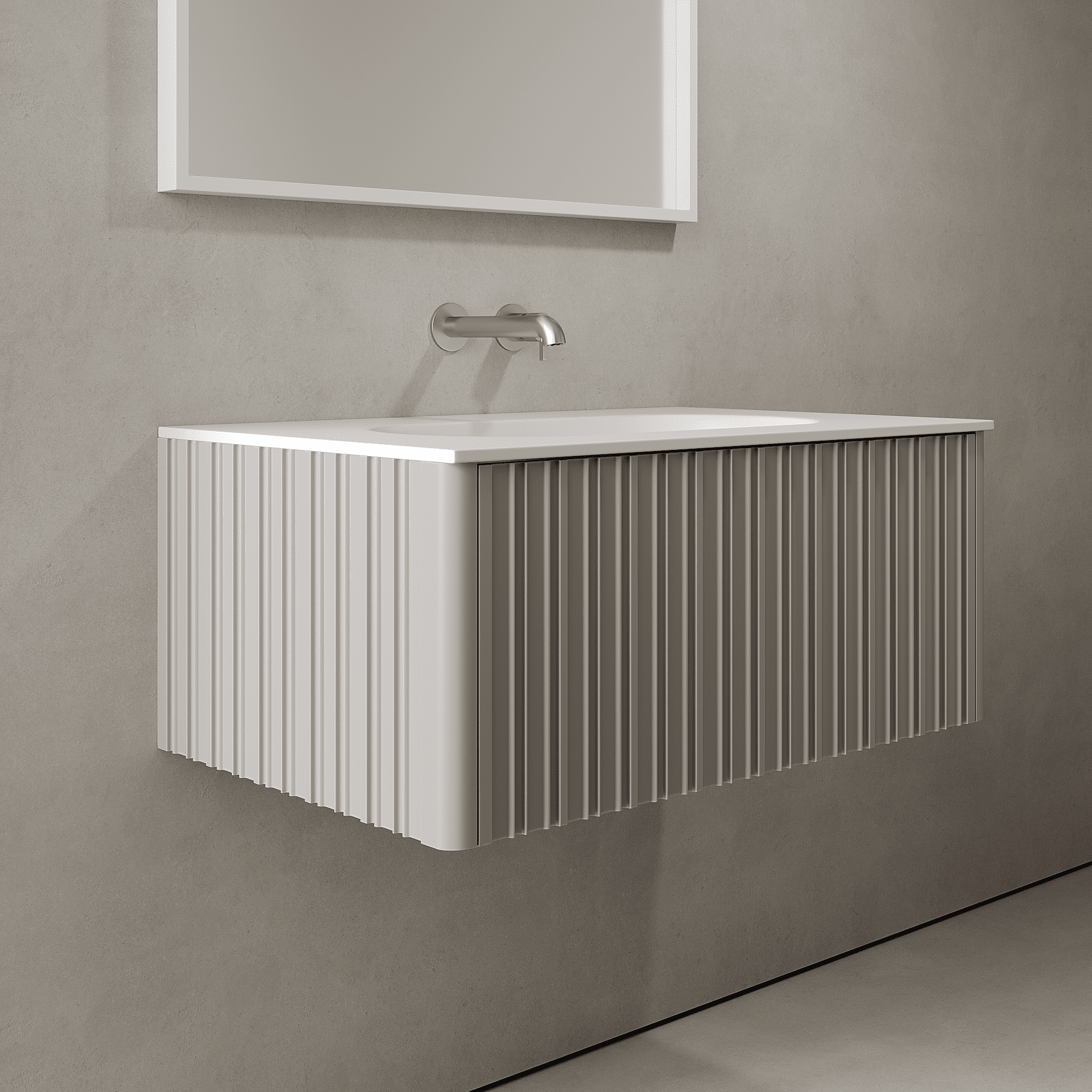 Esmont Stone Grey 800mm Vanity Unit - Single Drawer with Single Basin
