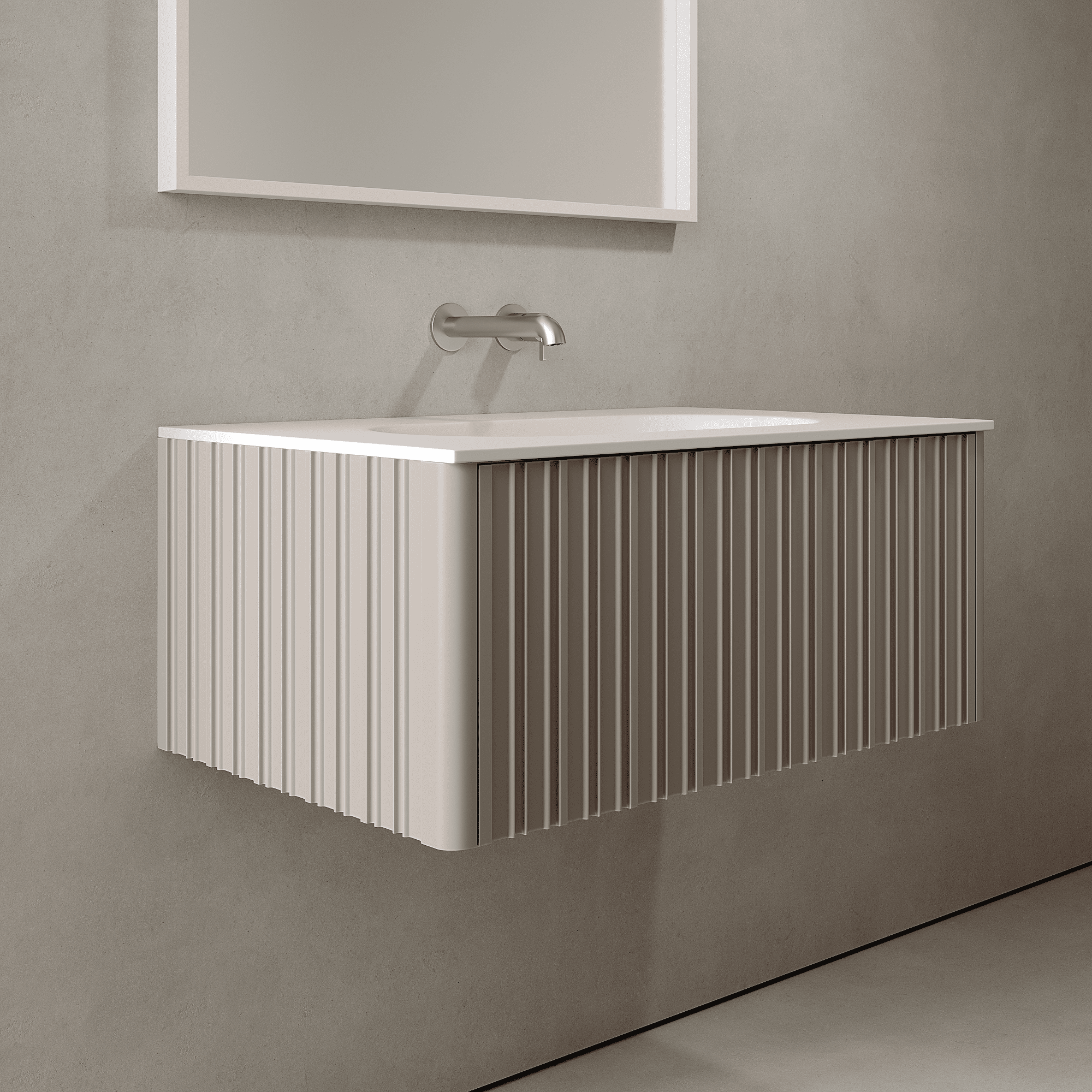 Esmont Taupe 800mm Vanity Unit - Single Drawer with Single Basin