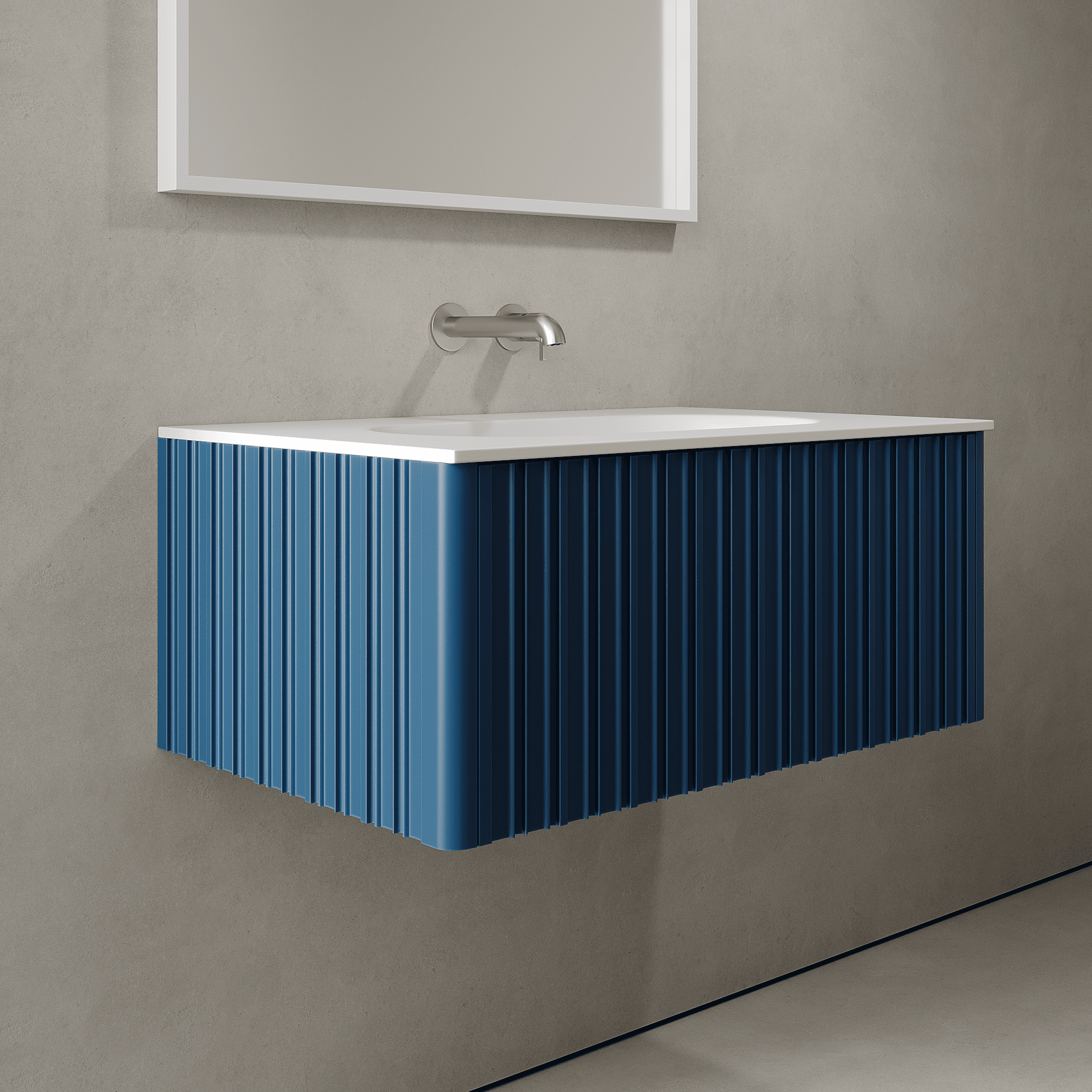 Esmont Ocean Blue 800mm Vanity Unit - Single Drawer with Single Basin
