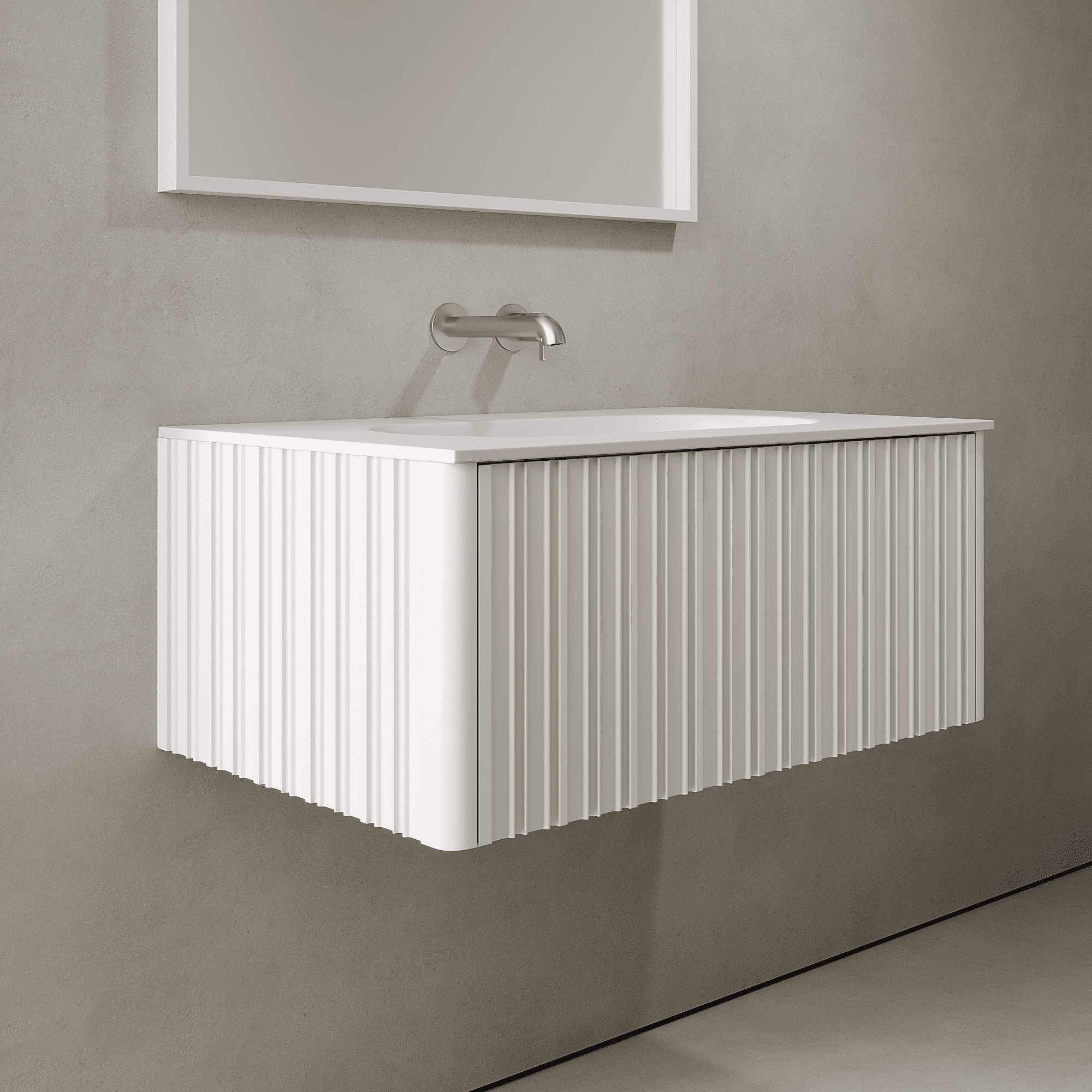 Esmont Snow White 800mm Vanity Unit - Single Drawer with Single Basin