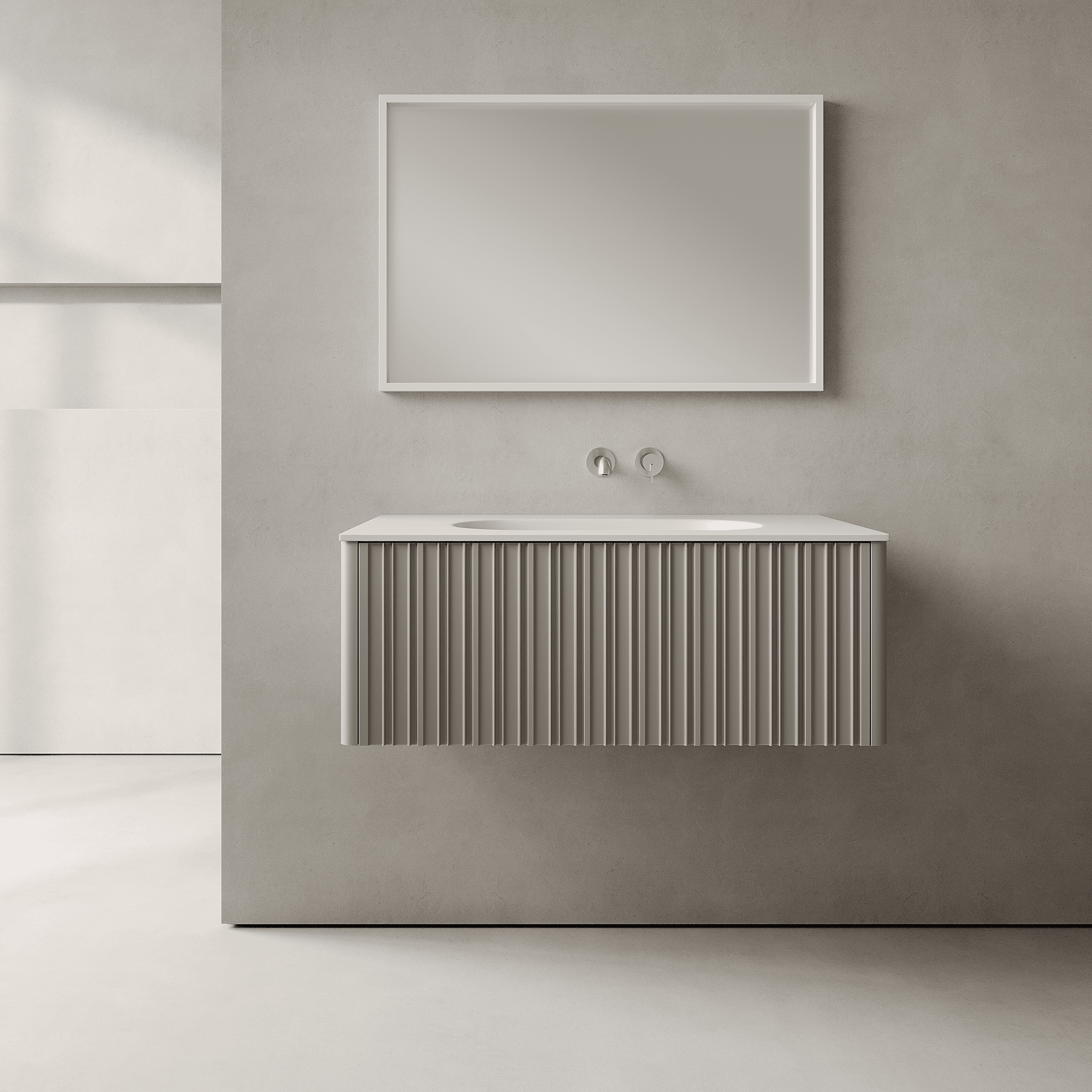 Esmont Stone Grey 900mm Vanity Unit - Single Drawer with Single Basin