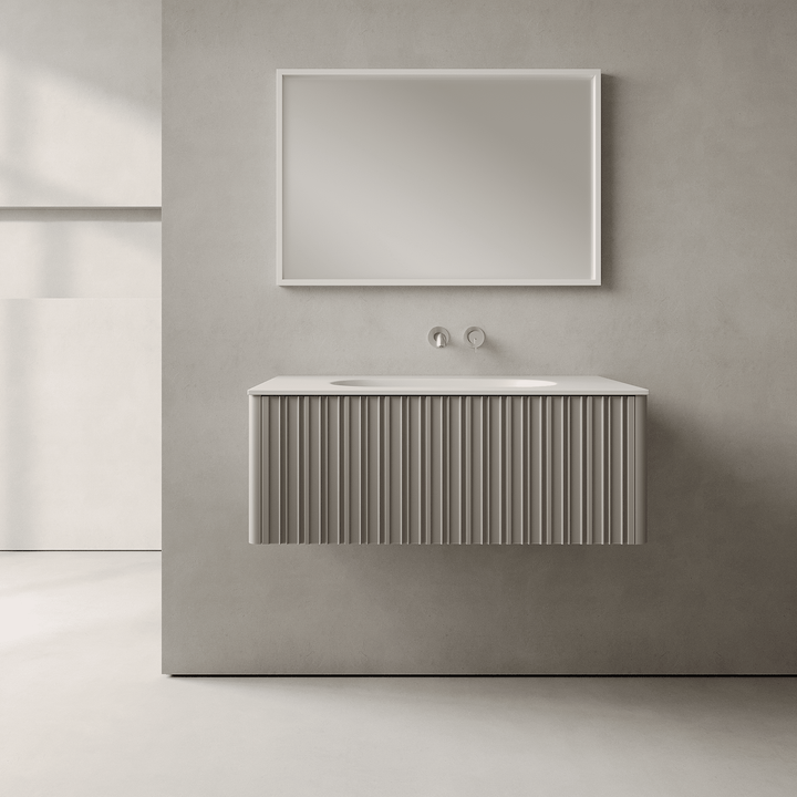 Esmont Stone Grey 900mm Vanity Unit - Single Drawer with Single Basin