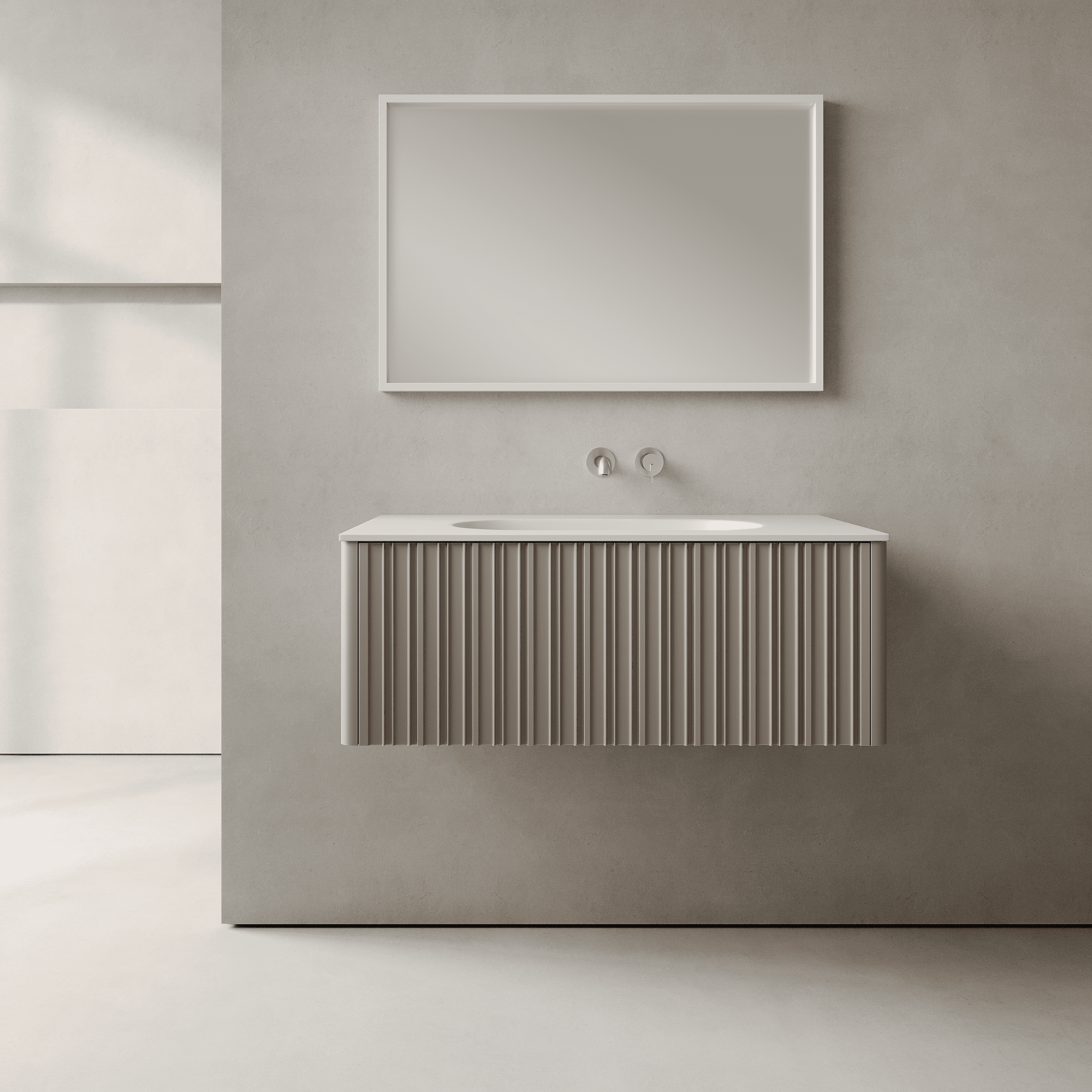 Esmont Taupe 900mm Vanity Unit - Single Drawer with Single Basin