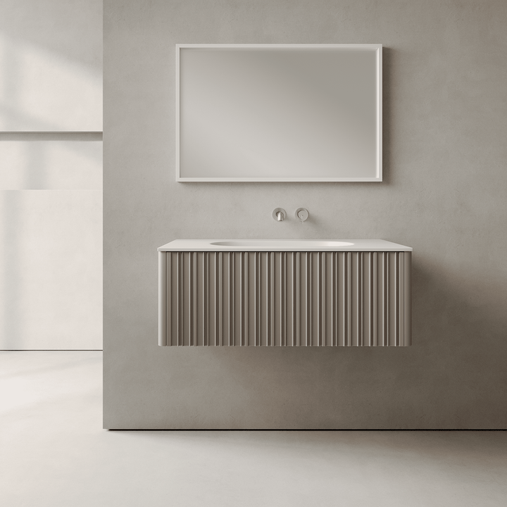 Esmont Taupe 900mm Vanity Unit - Single Drawer with Single Basin
