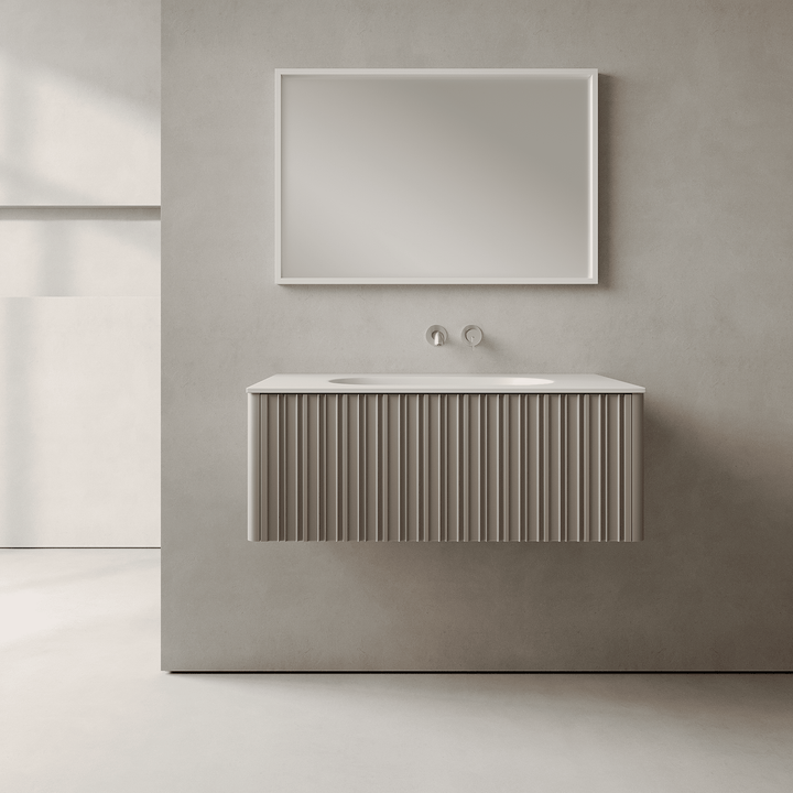 Esmont Taupe 900mm Vanity Unit - Single Drawer with Single Basin