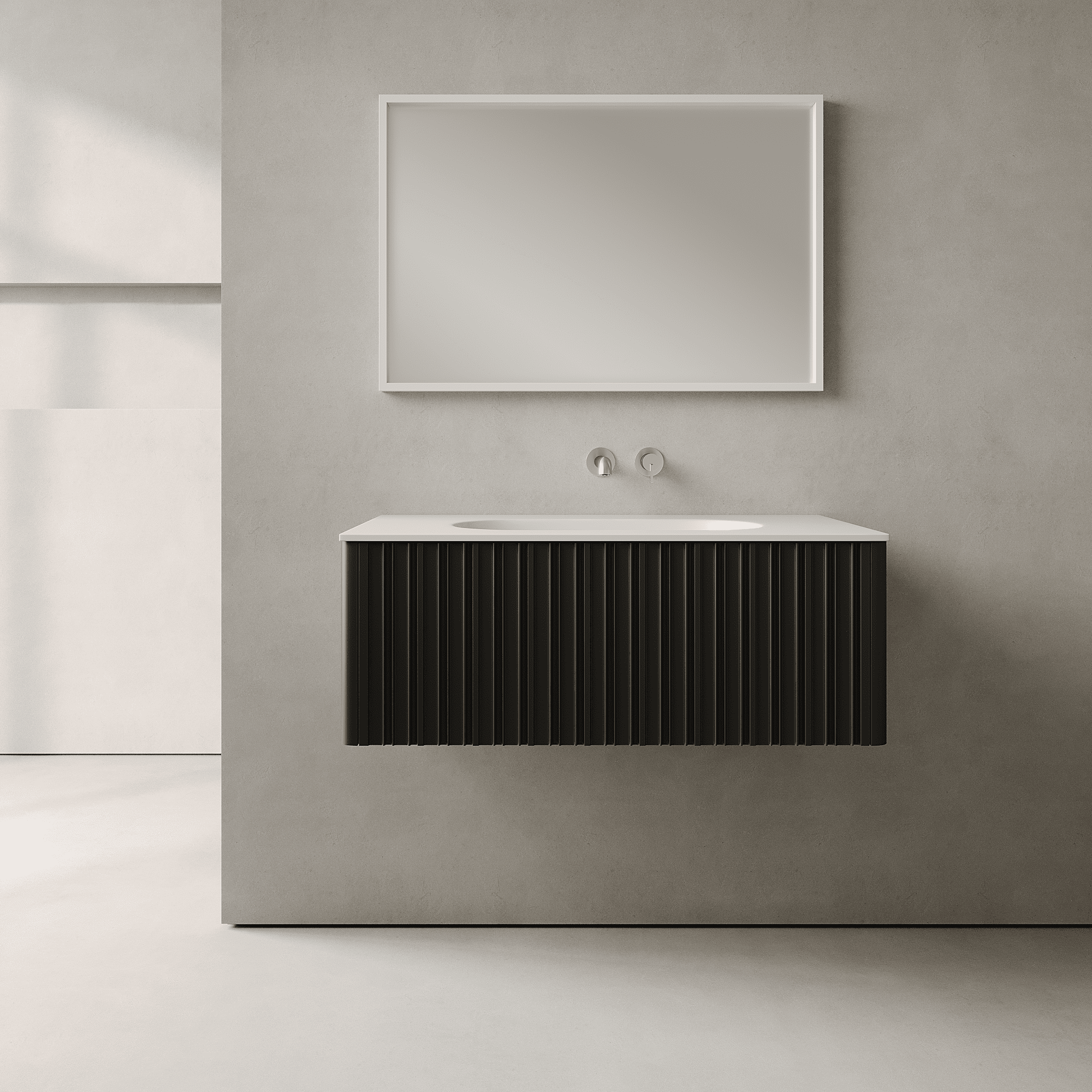 Esmont Silk Black 900mm Vanity Unit - Single Drawer with Single Basin