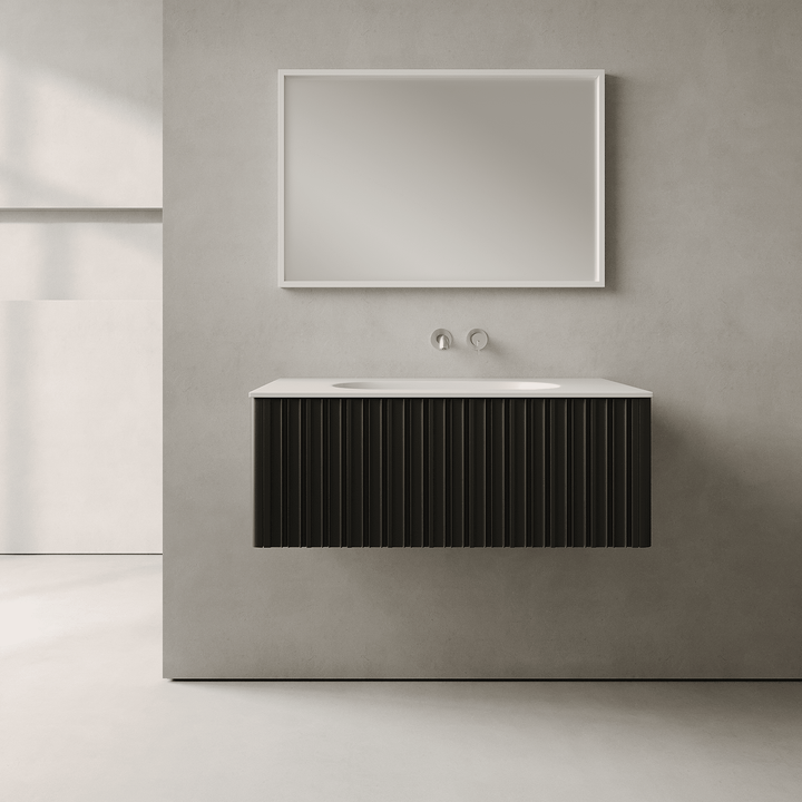 Esmont Silk Black 900mm Vanity Unit - Single Drawer with Single Basin