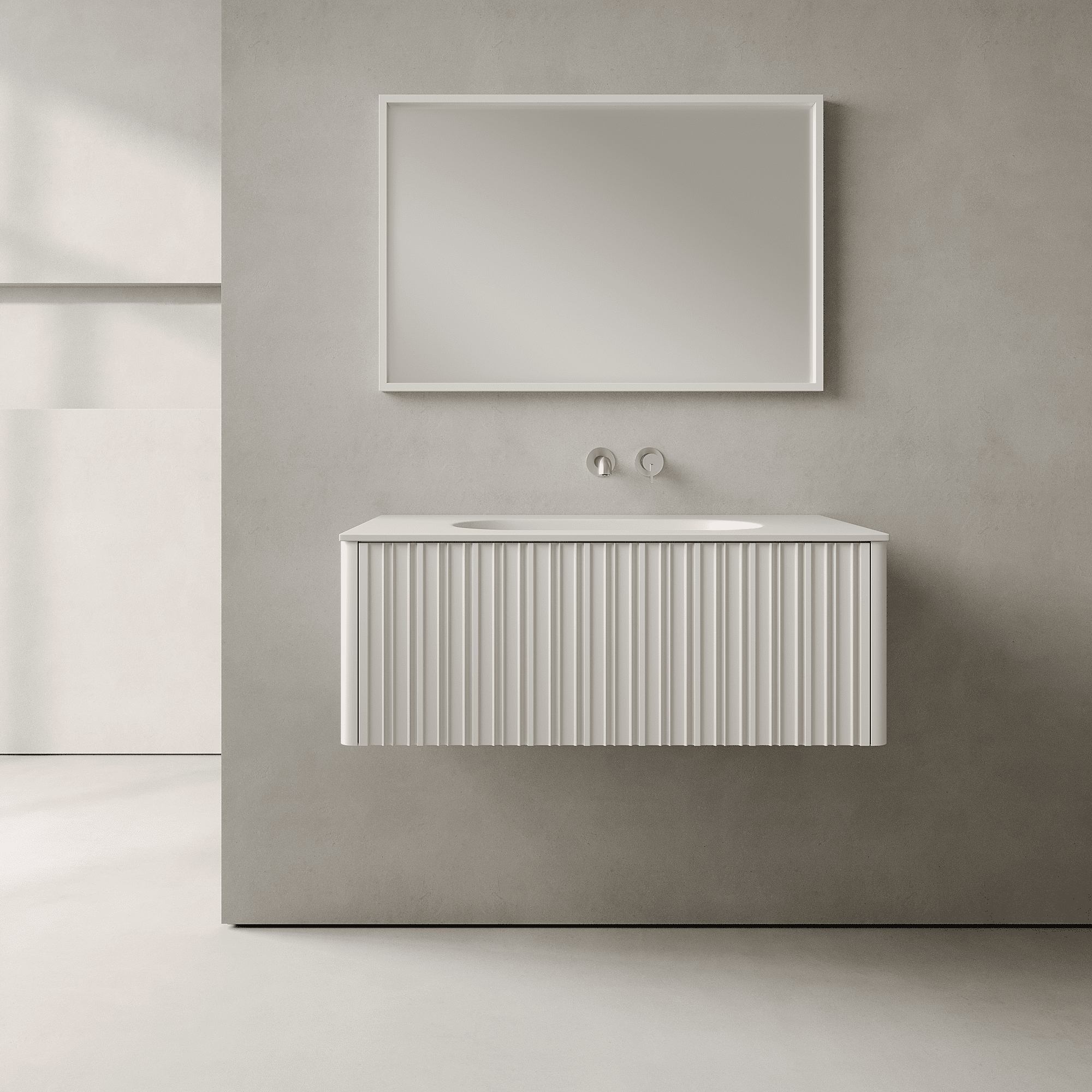 Esmont Snow White 900mm Vanity Unit - Single Drawer with Single Basin