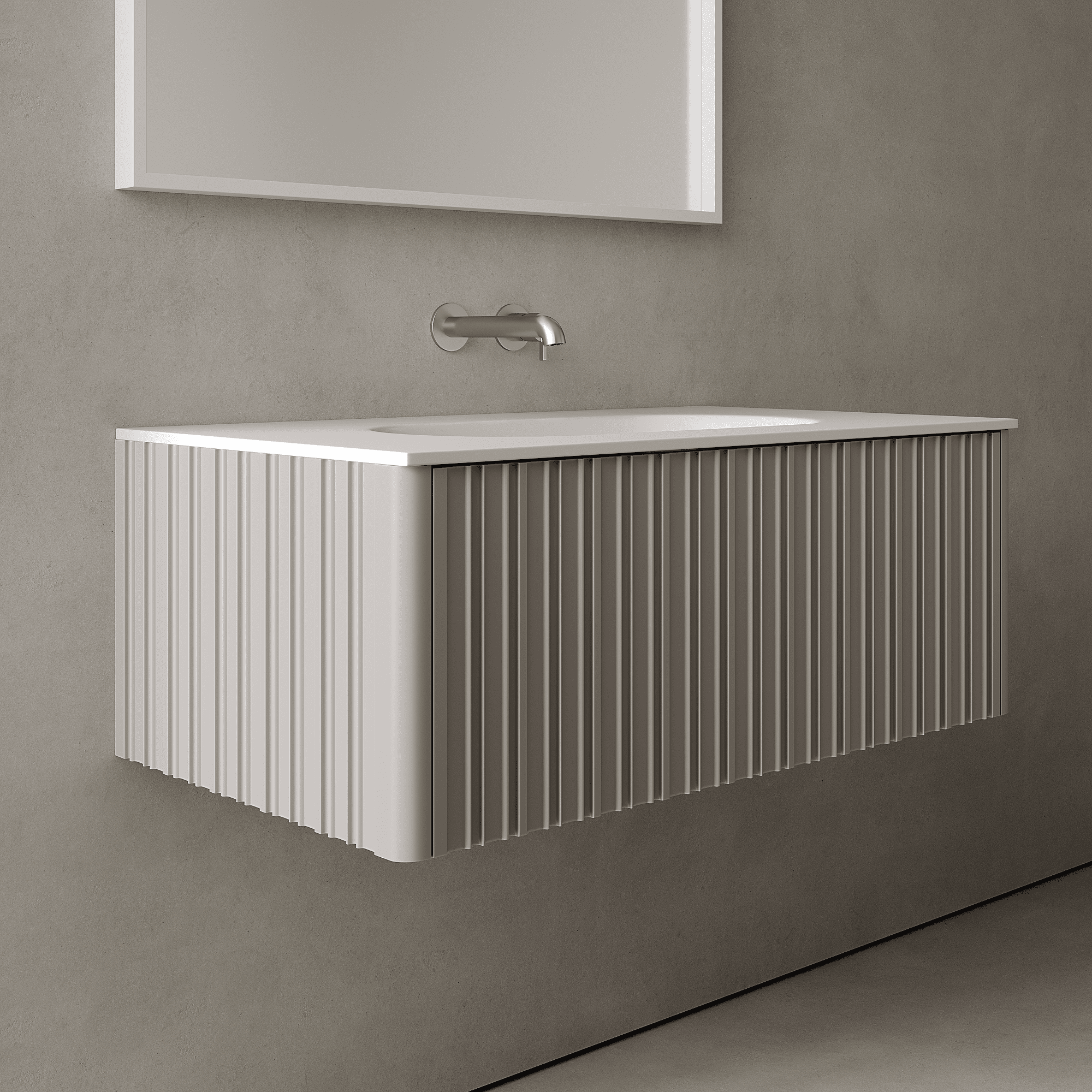 Esmont Stone Grey 900mm Vanity Unit - Single Drawer with Single Basin