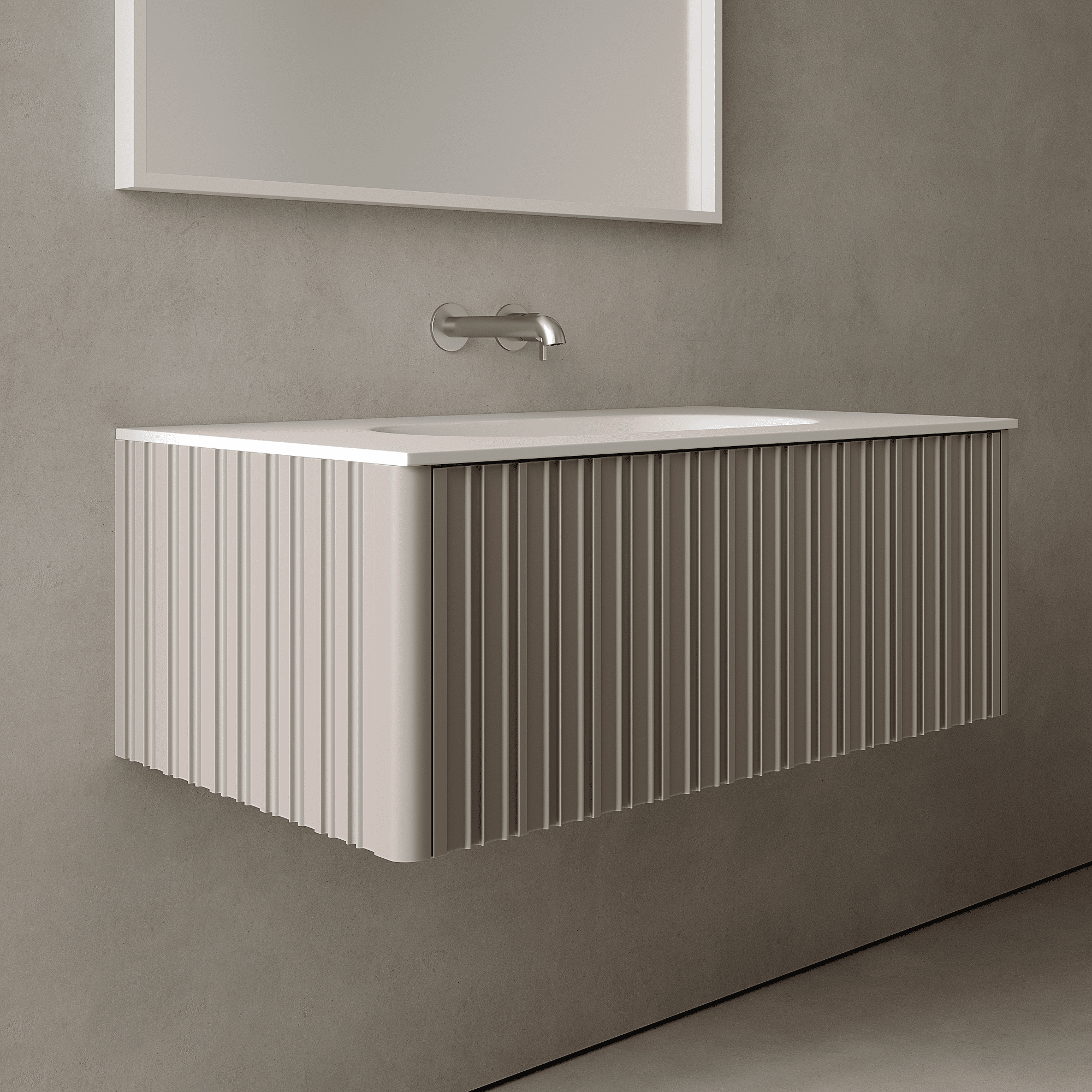 Esmont Taupe 900mm Vanity Unit - Single Drawer with Single Basin