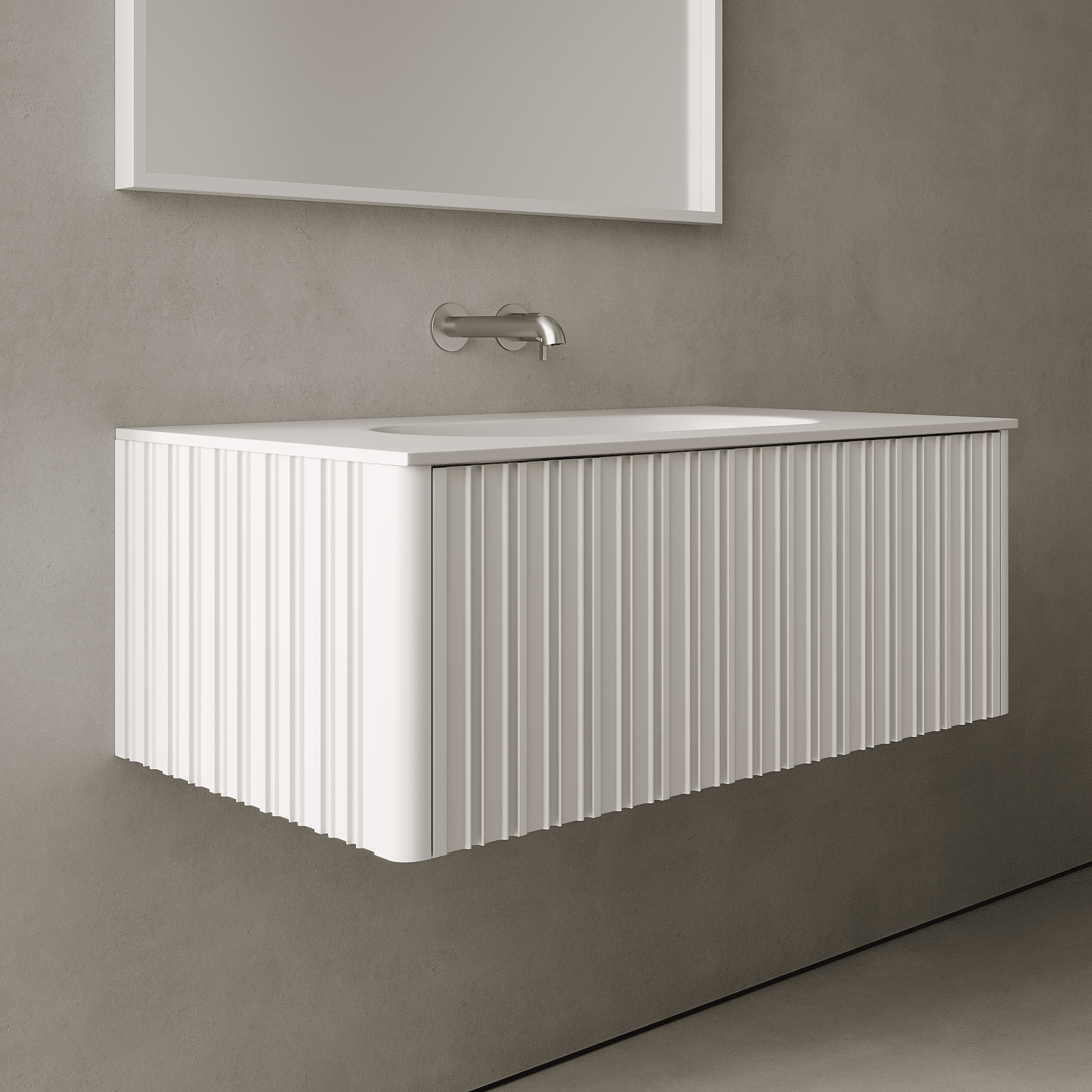 Esmont Snow White 900mm Vanity Unit - Single Drawer with Single Basin