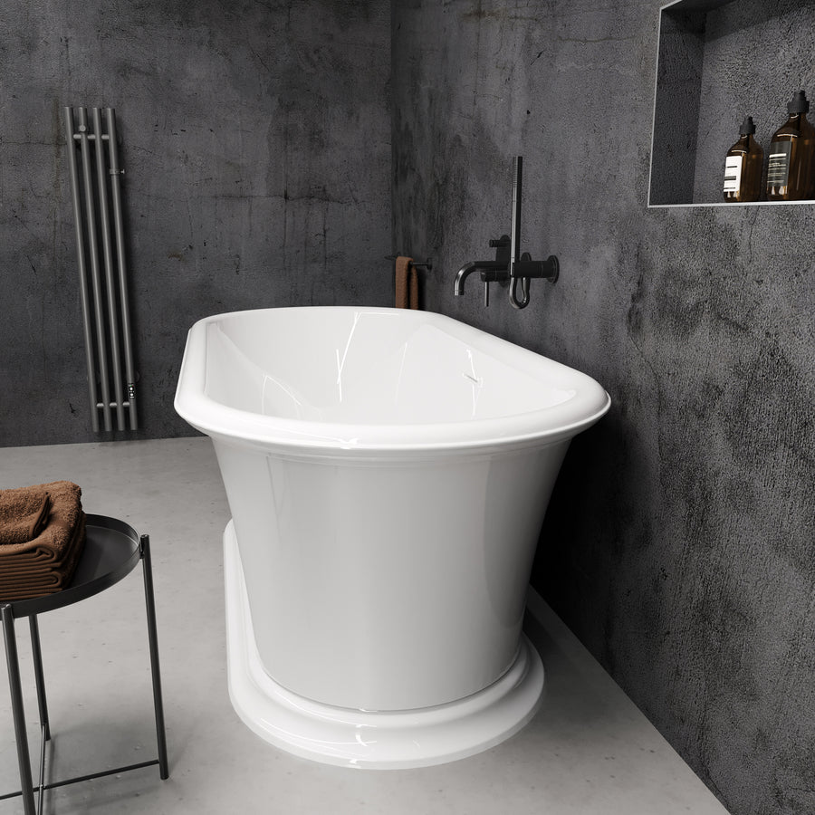 Edwina Freestanding Stone Bath 1650 - side view