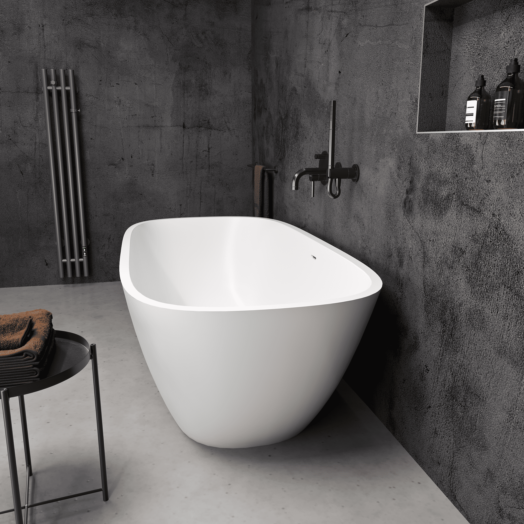 Lorca Freestanding Stone Bath 1500 (White)