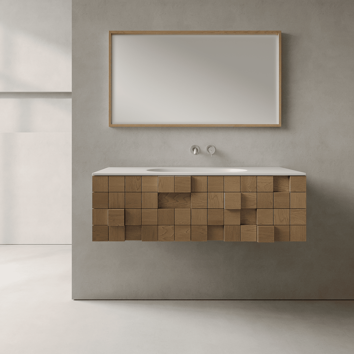Arednt Real Oak 1080mm Vanity Unit - Single Drawer with Single Basin