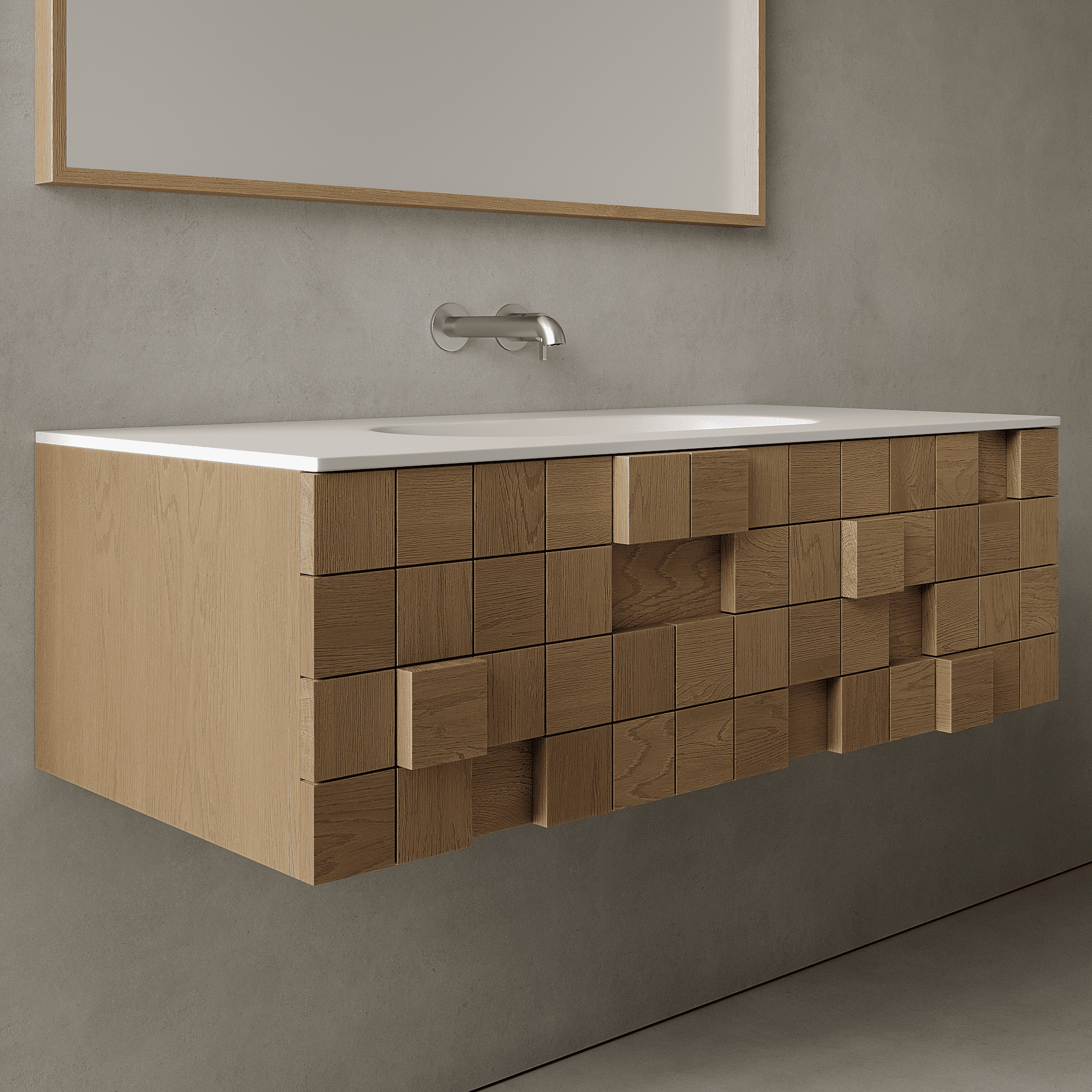 Arednt Real Oak 1080mm Vanity Unit - Single Drawer with Single Basin