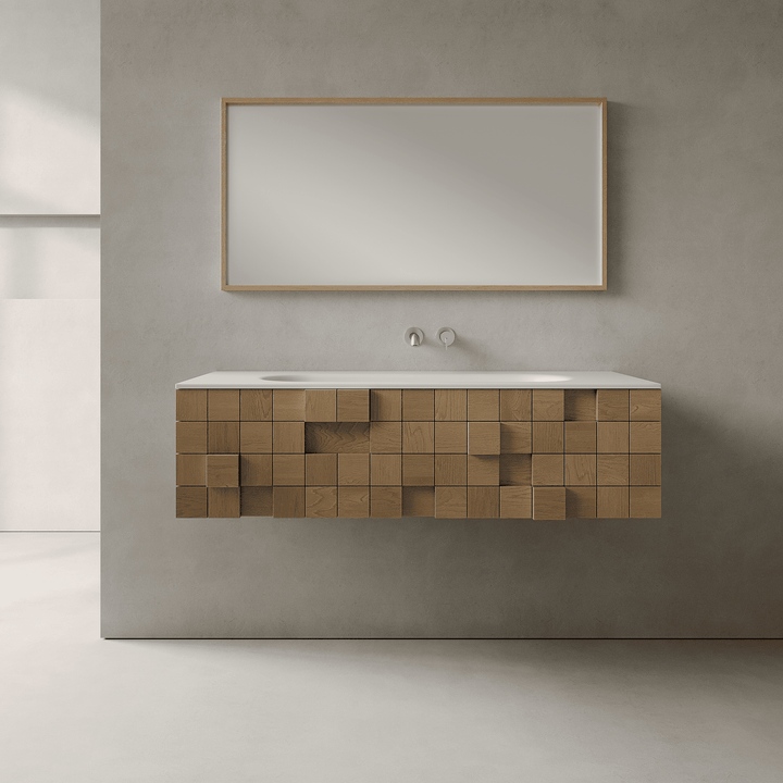 Arednt Real Oak 1240mm Vanity Unit - Single Drawer with Large Single Basin