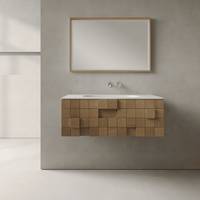 Arednt Real Oak 910mm Vanity Unit - Single Drawer with Single Basin