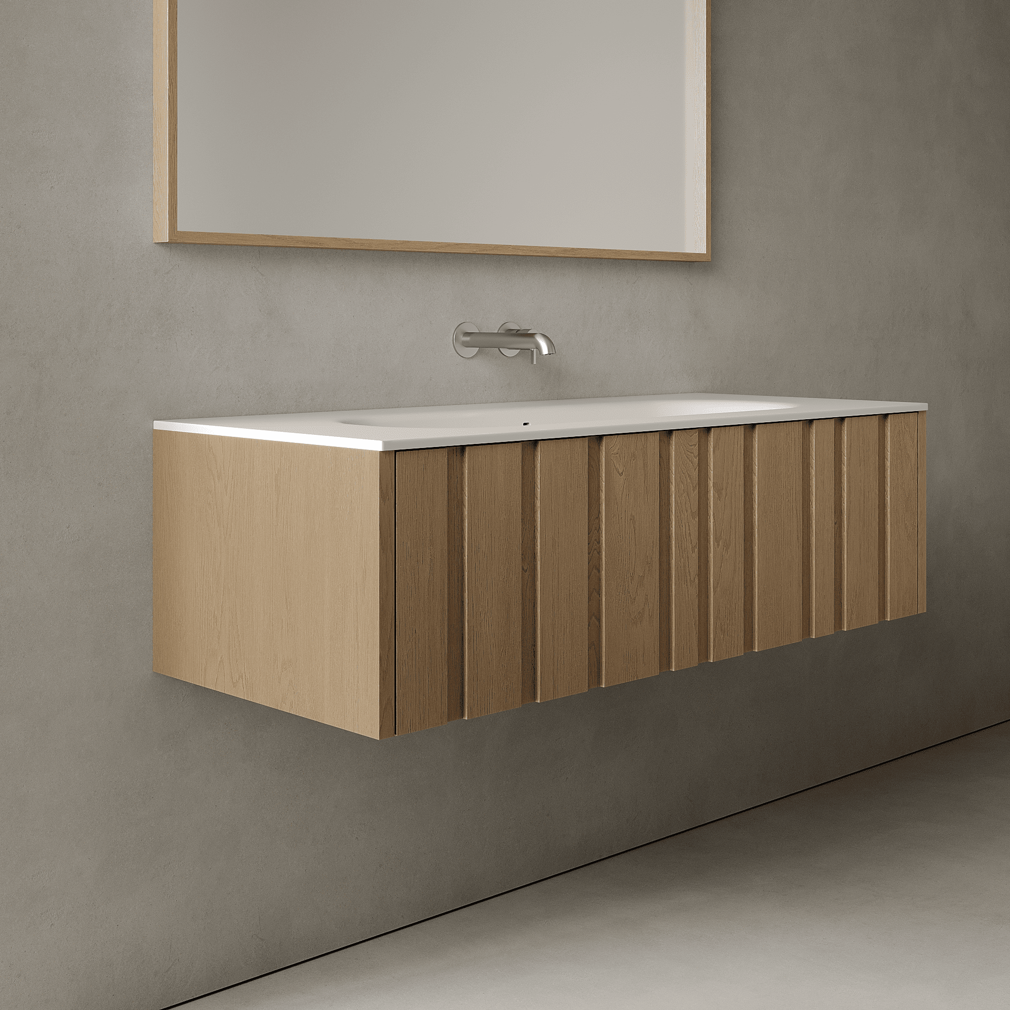 Lucen Real Oak 1200mm Vanity Unit - Single Drawer with Large Single Basin
