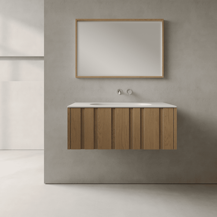 Lucen Real Oak 900mm Vanity Unit - Single Drawer with Single Basin