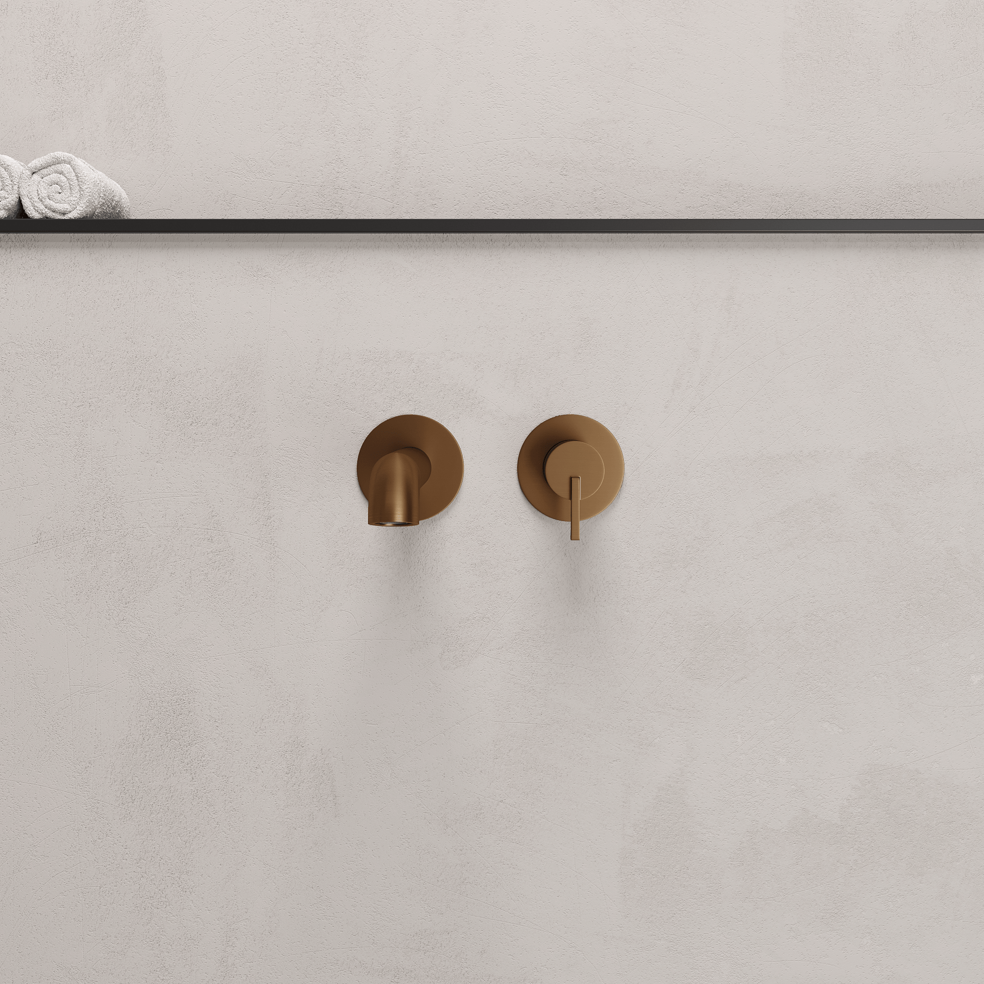 Lia Wall Mounted Bath Filler- Brushed Bronze