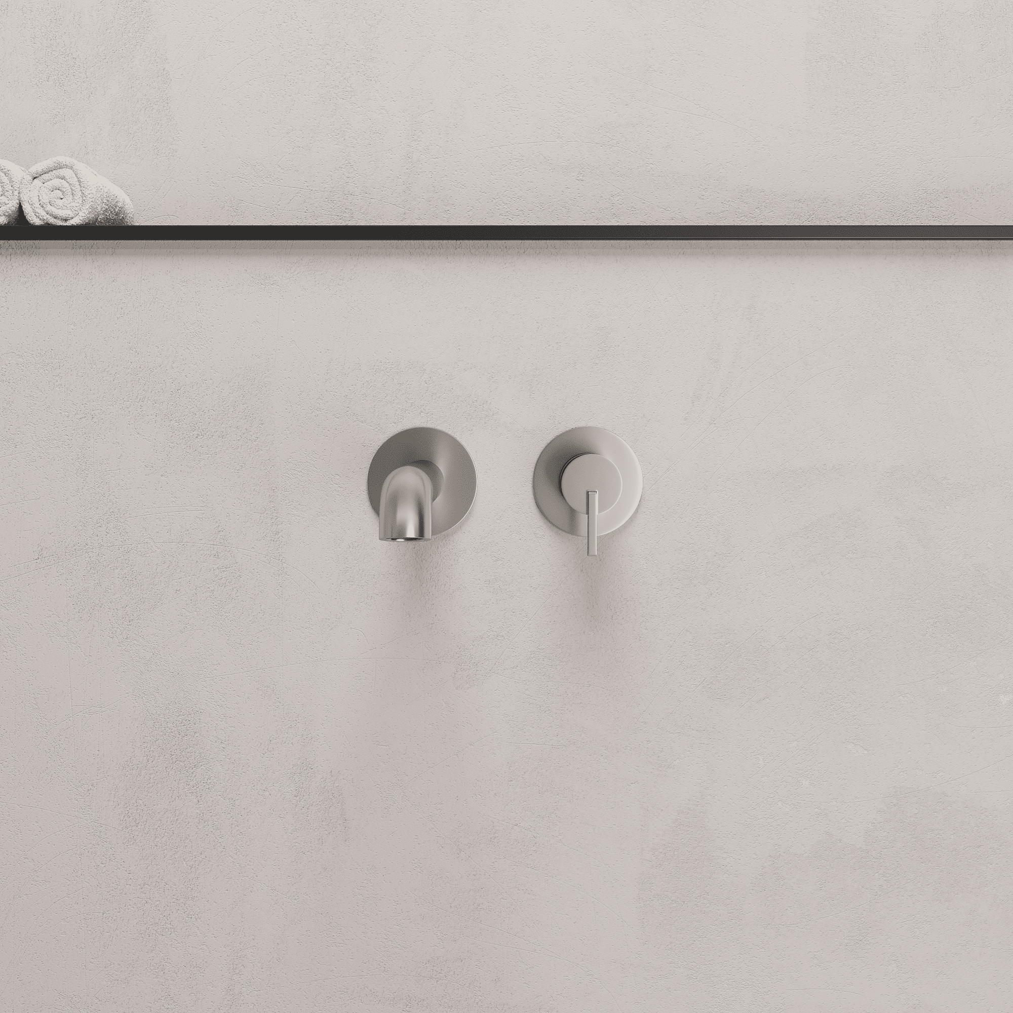 Lia Wall Mounted Bath Filler- Brushed Steel