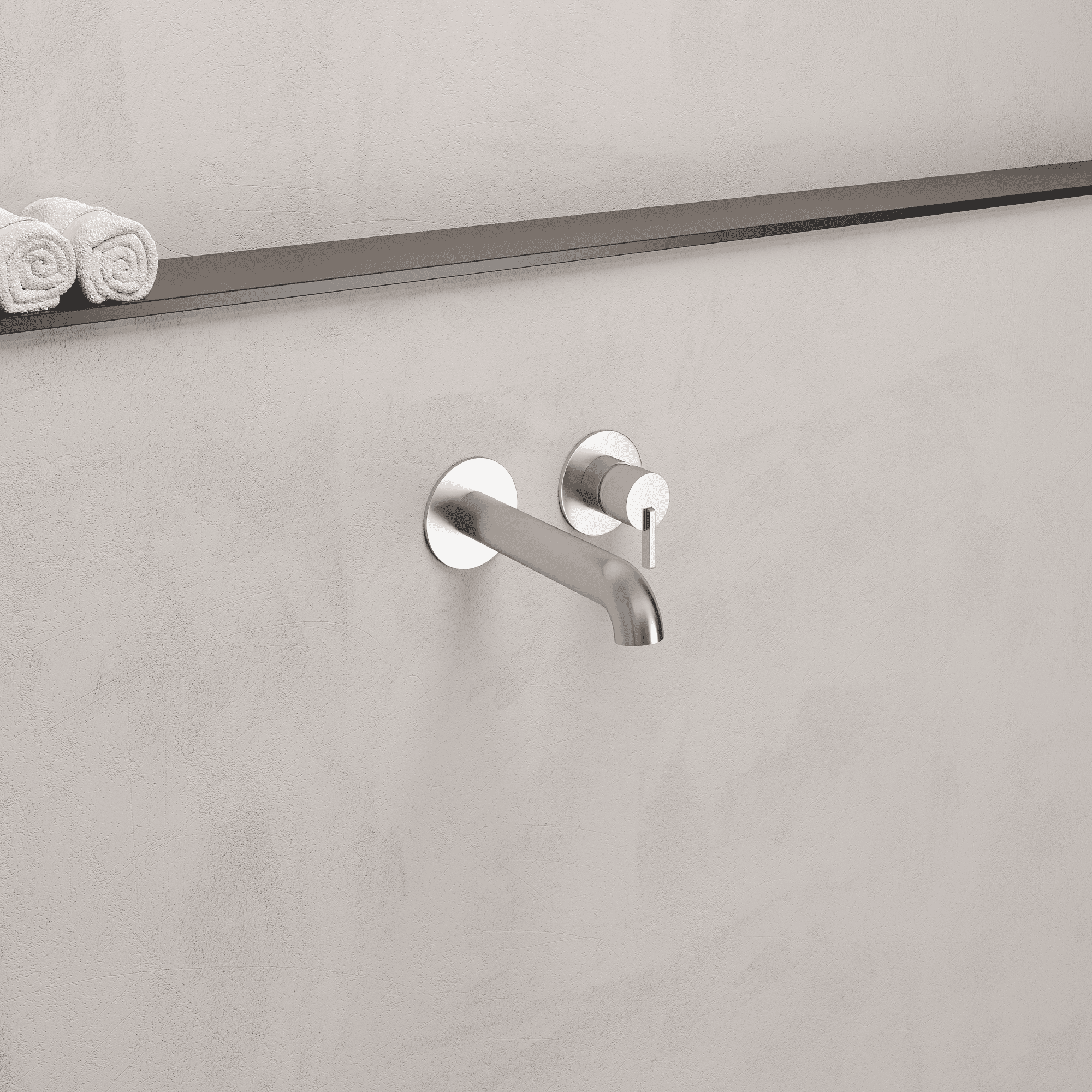 Lia Wall Mounted Bath Filler- Brushed Steel