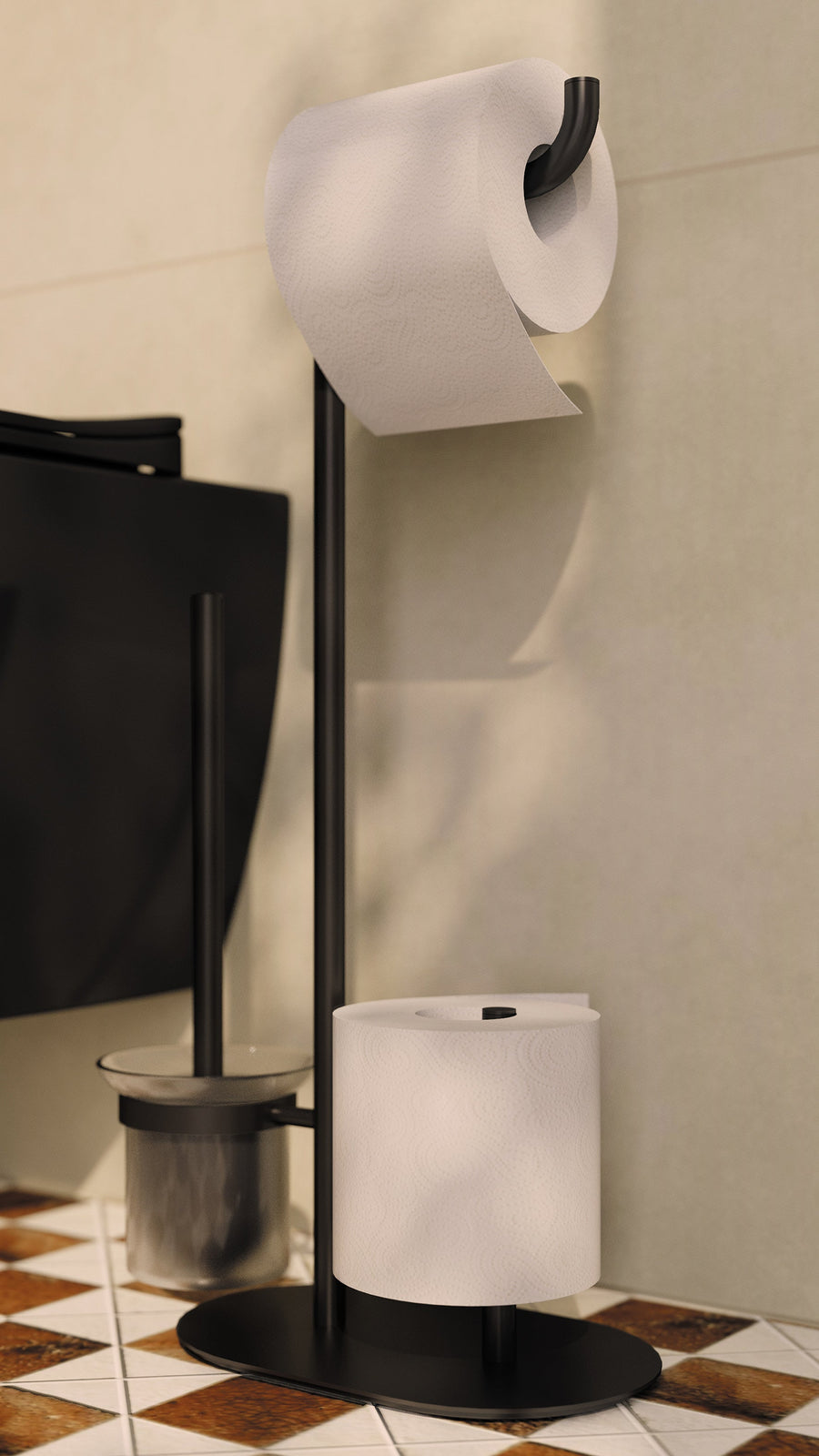 3-function Toilet Paper Stand - Black