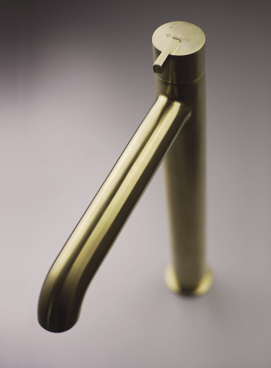 Lia Top Mount Tall Basin Mixer - Brushed Gold