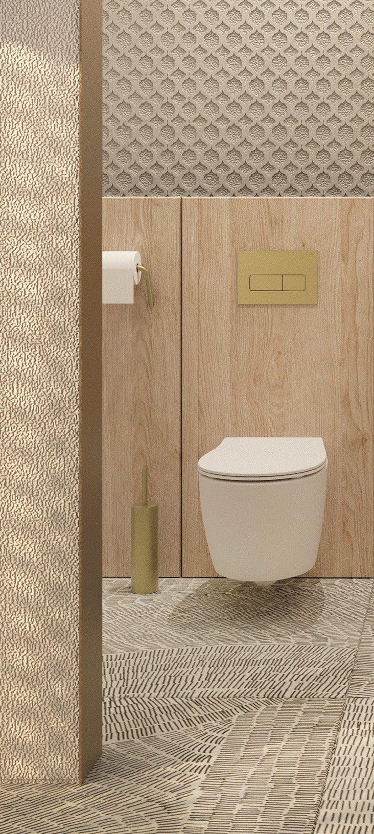 Lia Freestanding Toilet Brush - Brushed Gold