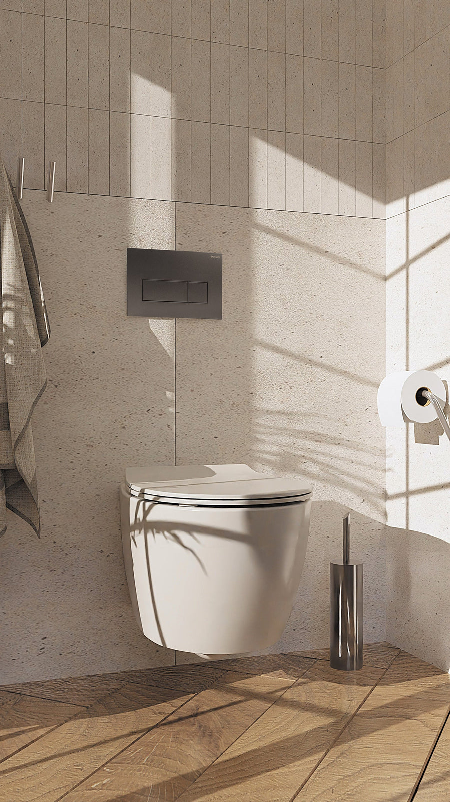 Lia Freestanding Toilet Brush - Chrome