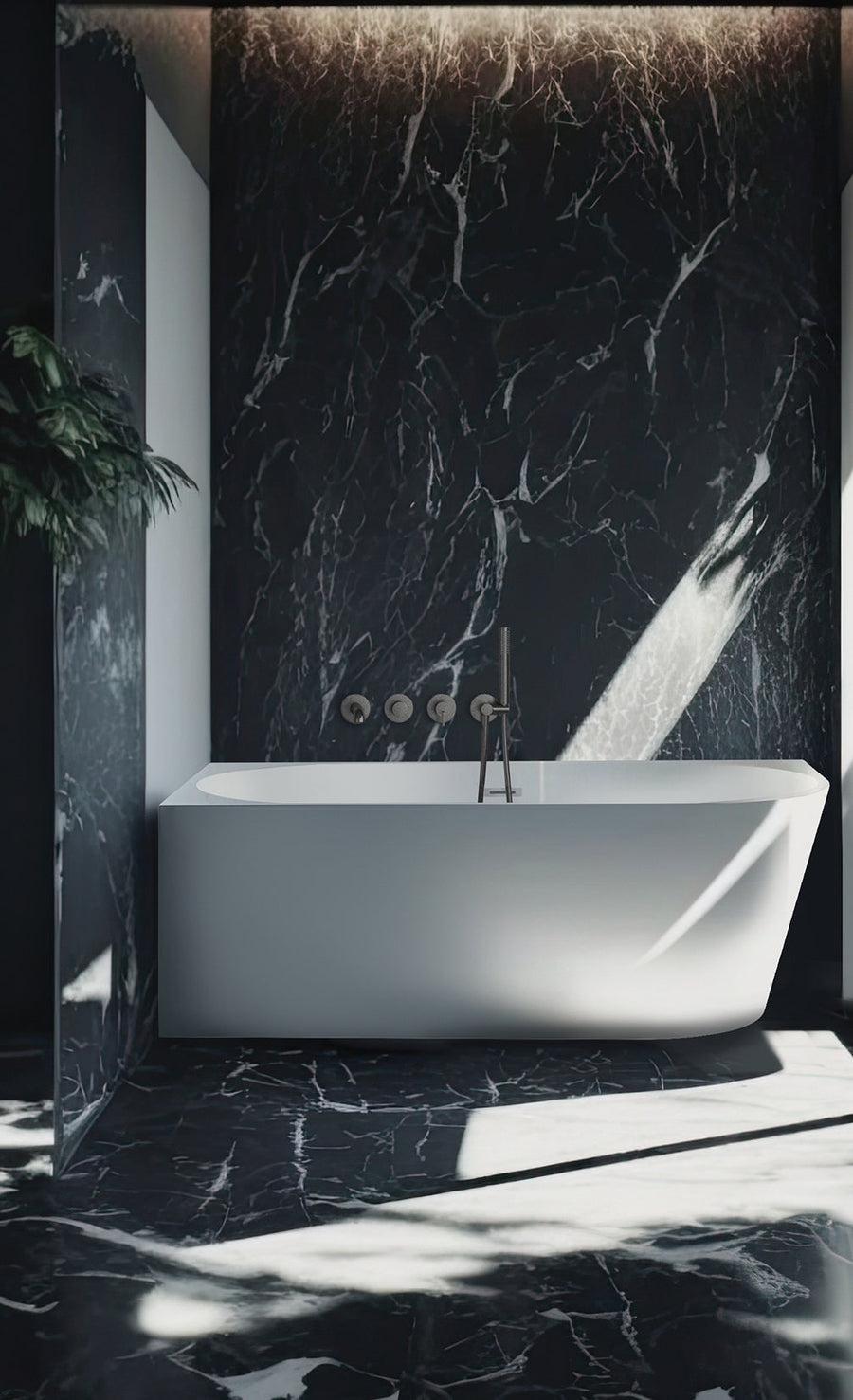 Lia Wall Mounted Bath Mixer with Shower Set - Titanium