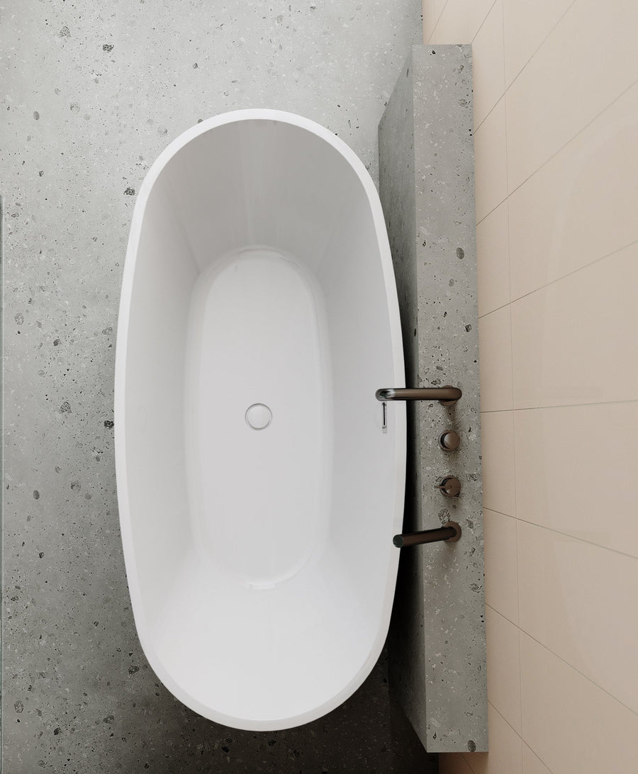 Lia Deck Mounted Bath Mixer with Shower Set - Titanium