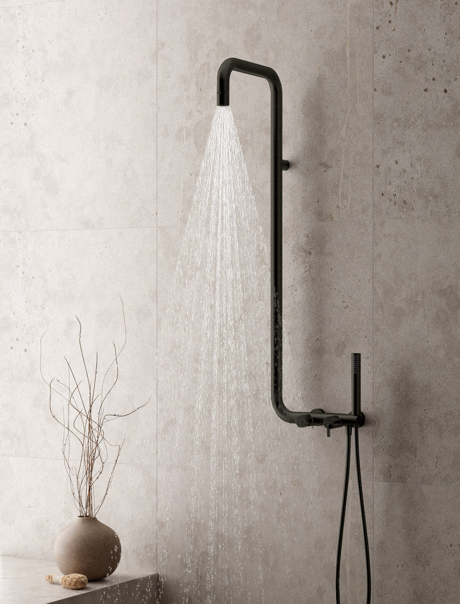 Lia Elegante Shower Column with Shower Mixer - Black