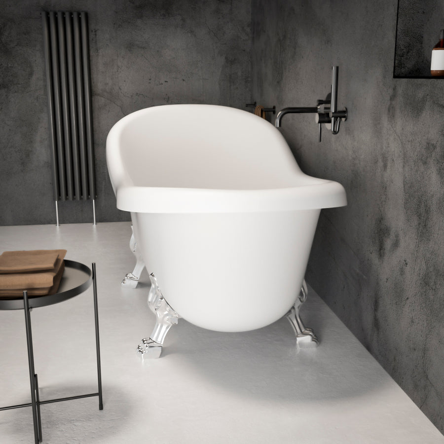 Kensington Freestanding Polished Roll-top Stone Bath 1730 - side view