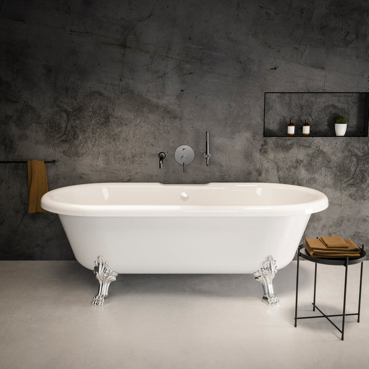 Kensington Double-ended Roll-top Polished Stone Bath 1750