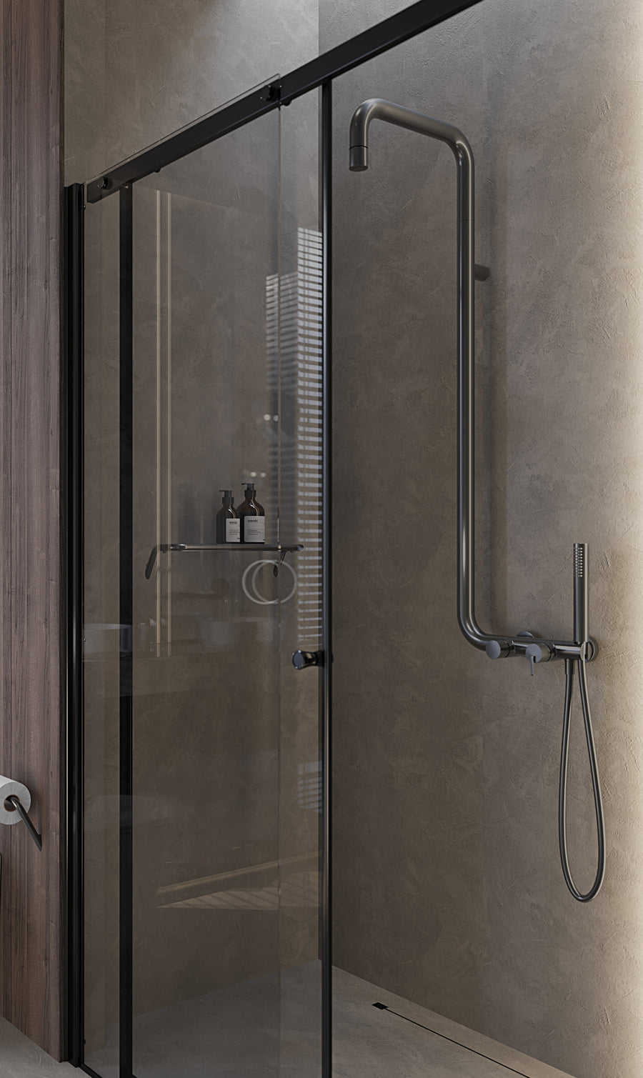 Lia Elegante Shower Column with Shower Mixer - Titanium