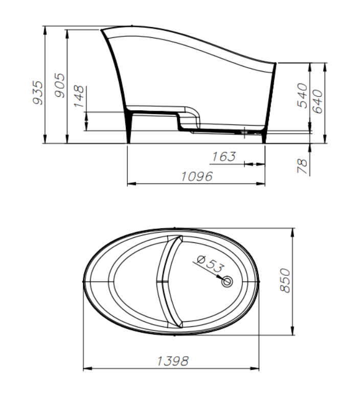 1398 Tokyo Freestanding Japanese Soaking Tub
