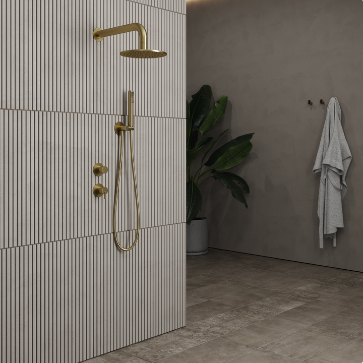 Lia Luxor Concealed Shower Set with Shower Mixer - Brushed Gold