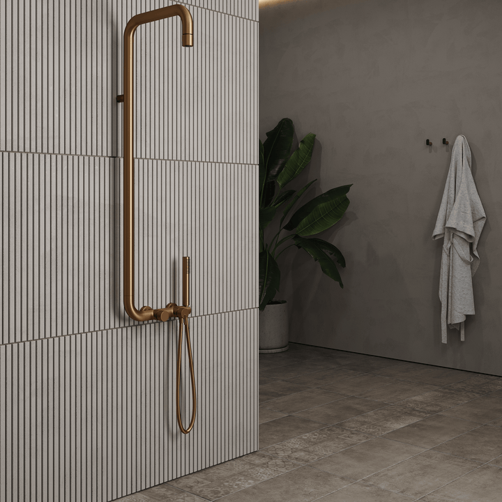 Lia Elegante Shower Column with Shower Mixer - Brushed Bronze