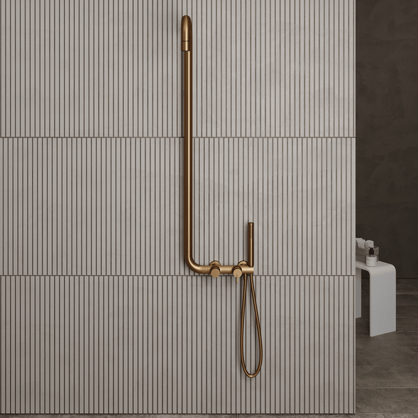 Lia Elegante Shower Column with Shower Mixer - Brushed Bronze