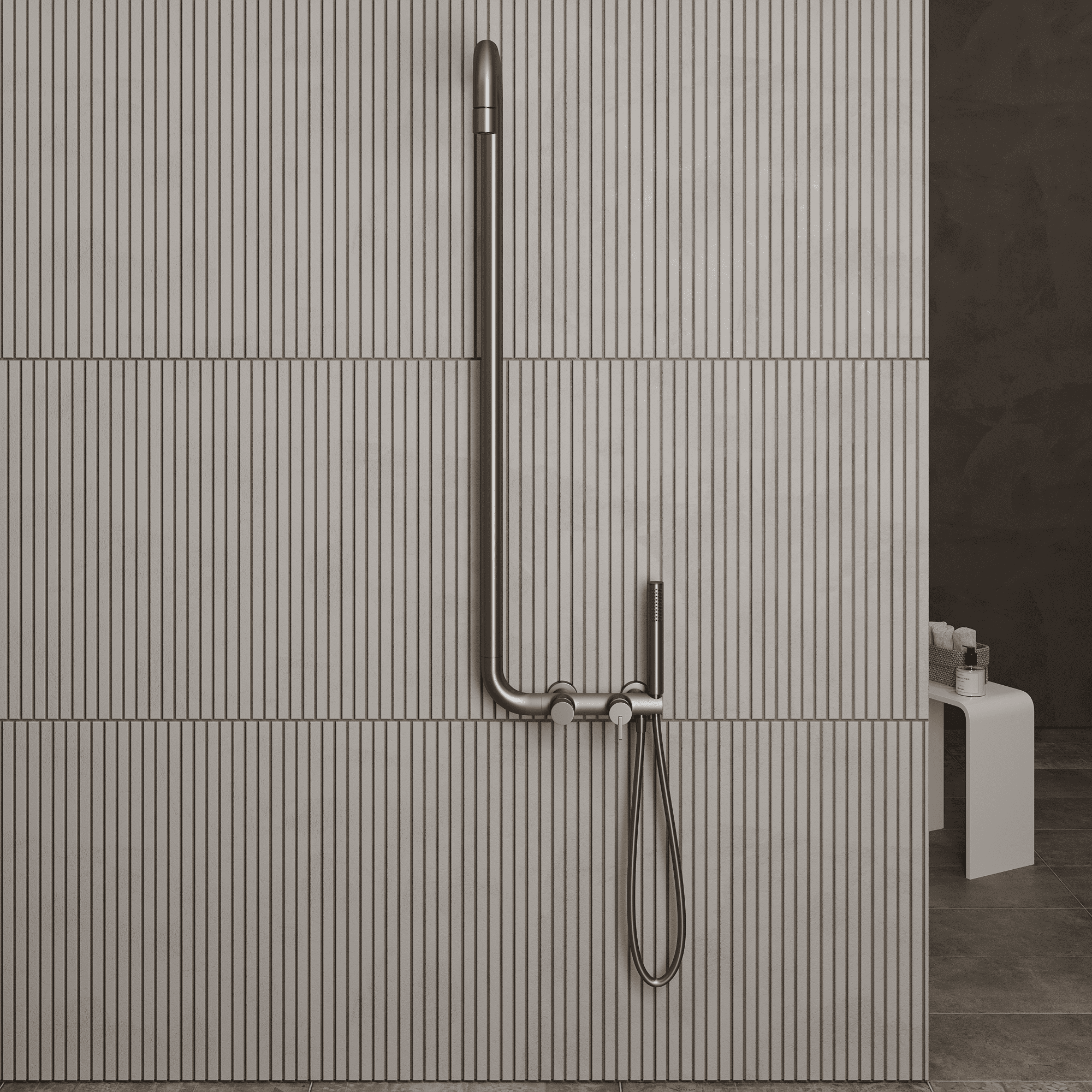 Lia Elegante Shower Column with Shower Mixer - Titanium